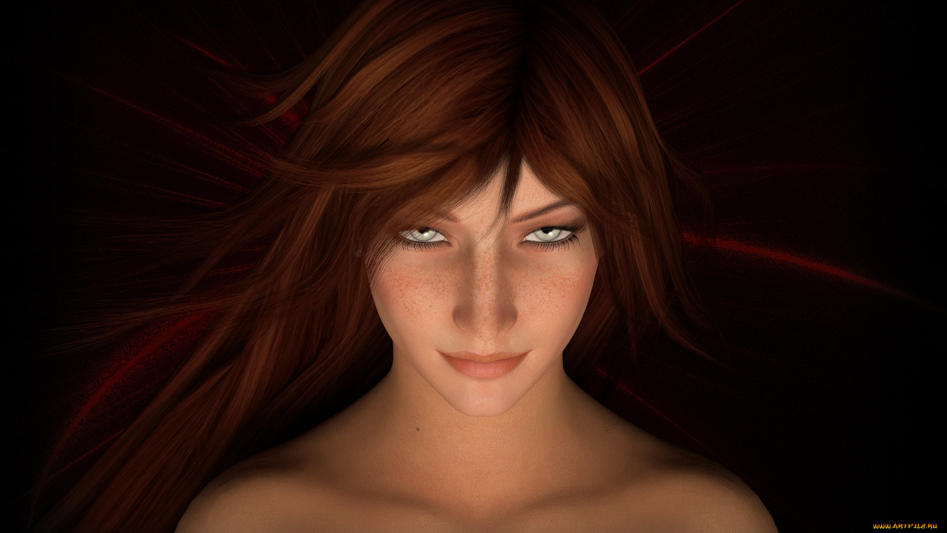 3д, графика, portraits, , портрет, взгляд, девушка