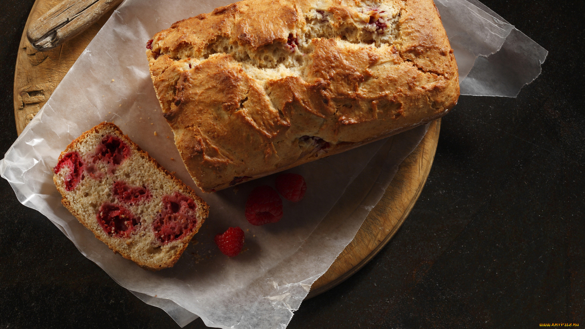 еда, пироги, доска, фон, бумага, малиновый, пирог, малина, выпечка