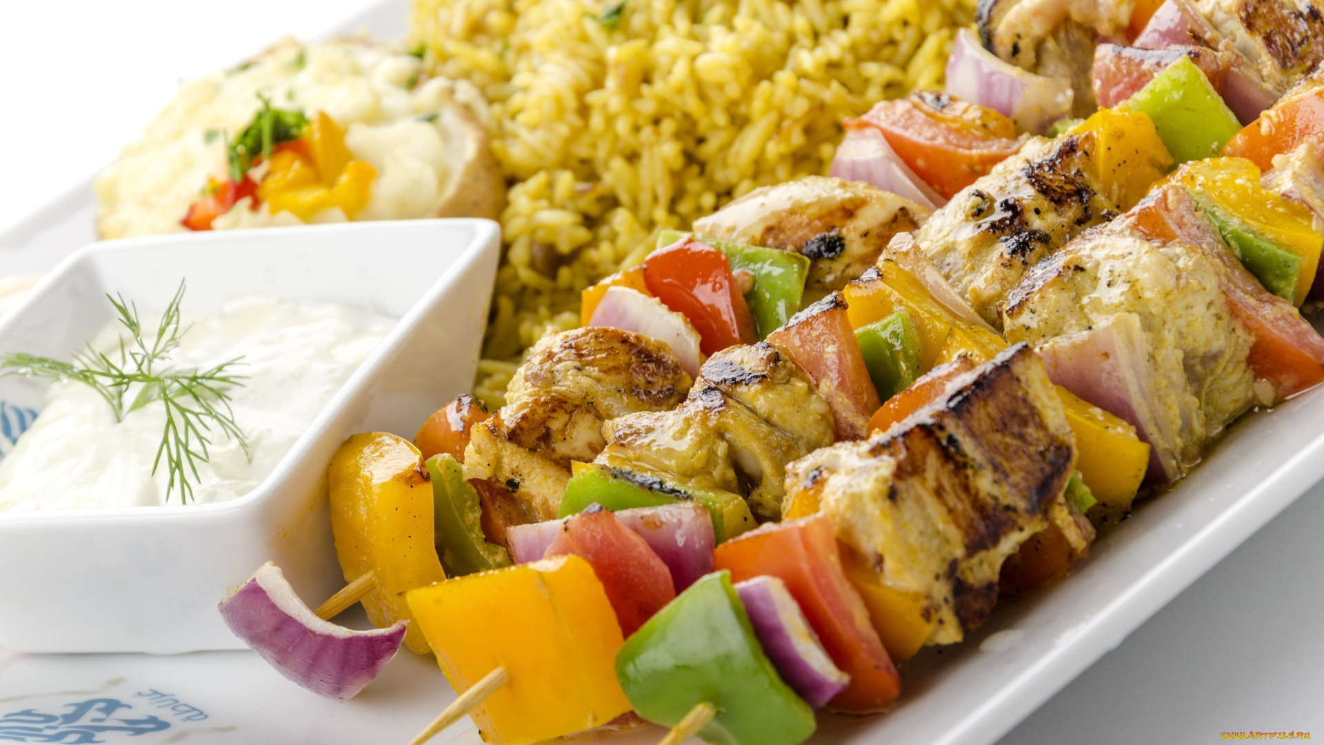 еда, шашлык, , барбекю, мясо, овощи, гарнир