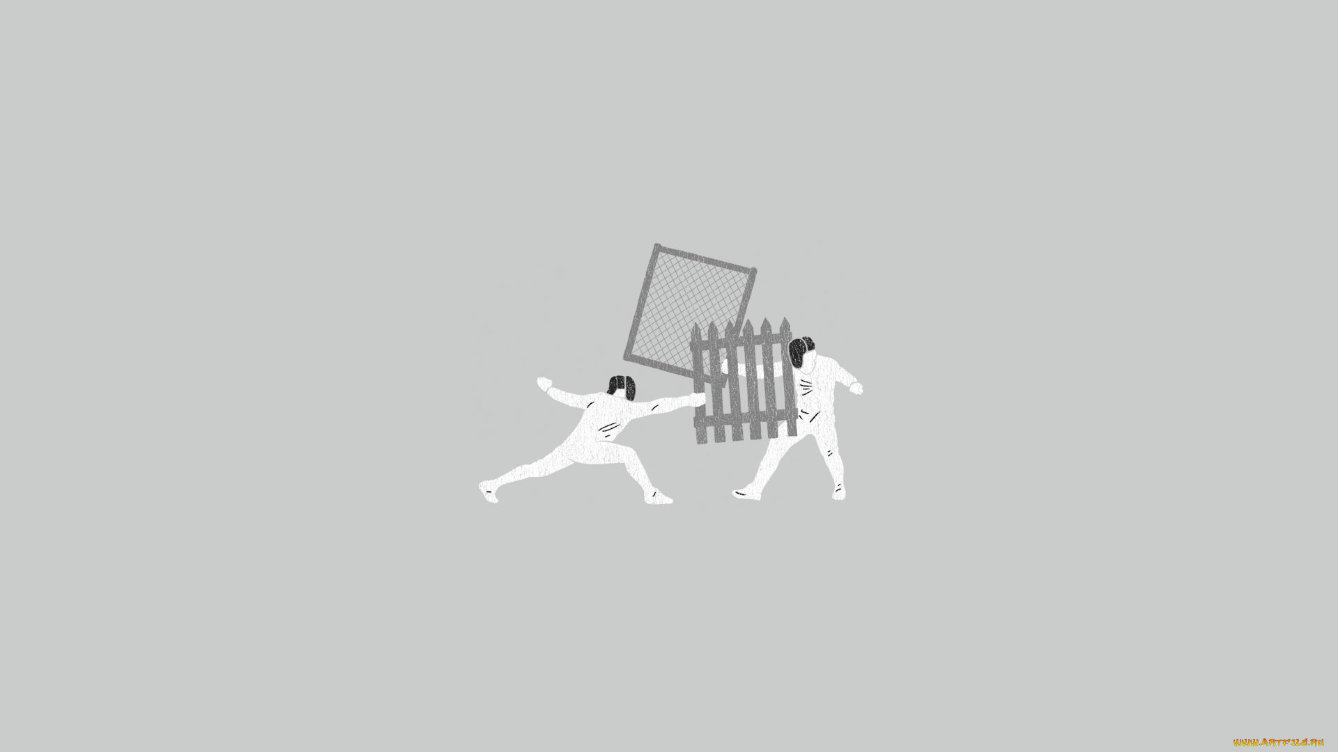 рисованные, минимализм, шпагисты