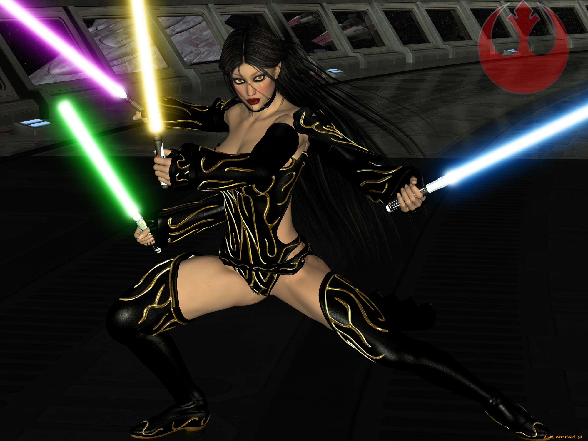 3д, графика, fantasy, , фантазия, оружие, девушка