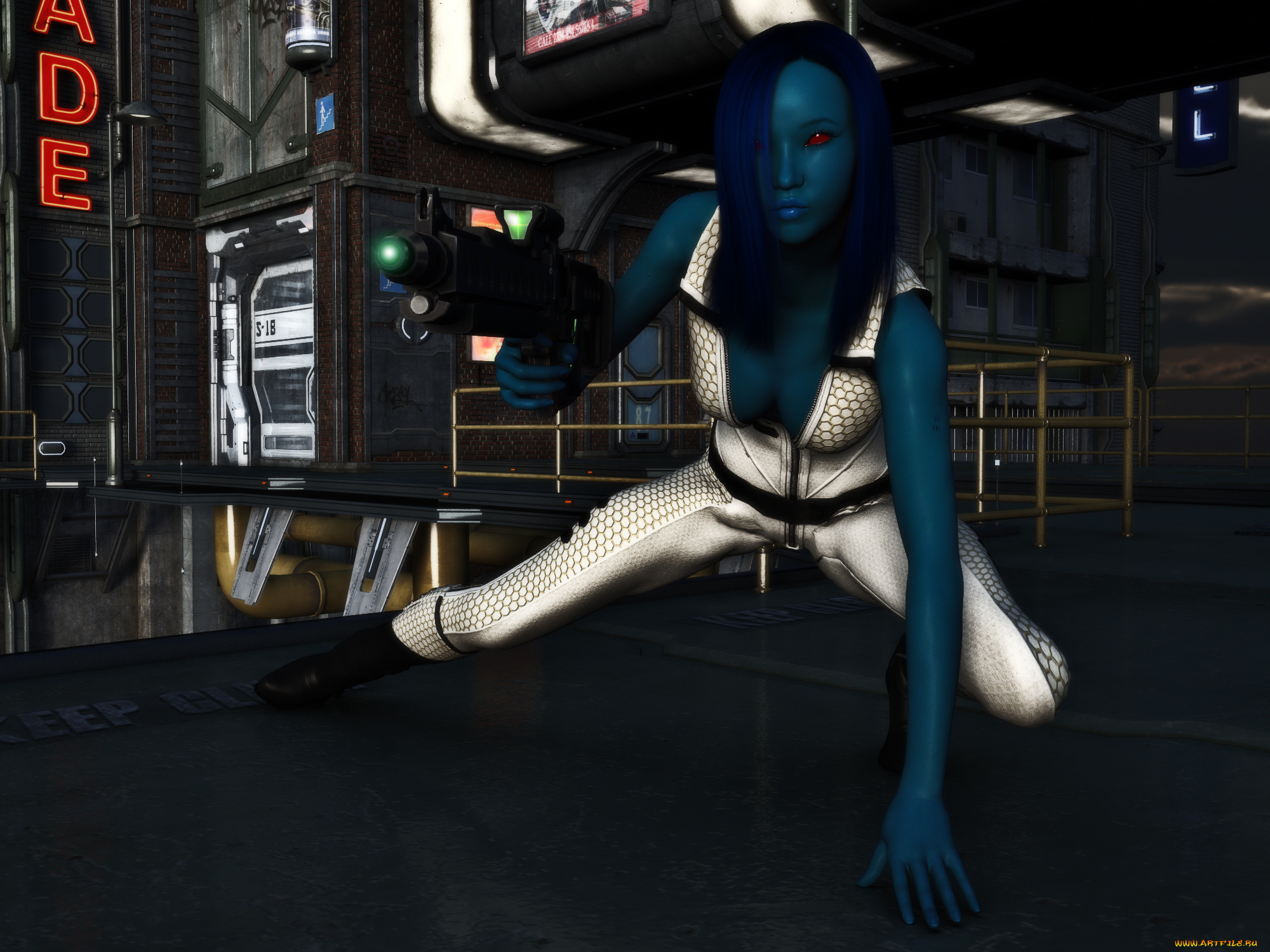 3д, графика, fantasy, , фантазия, оружие, девушка