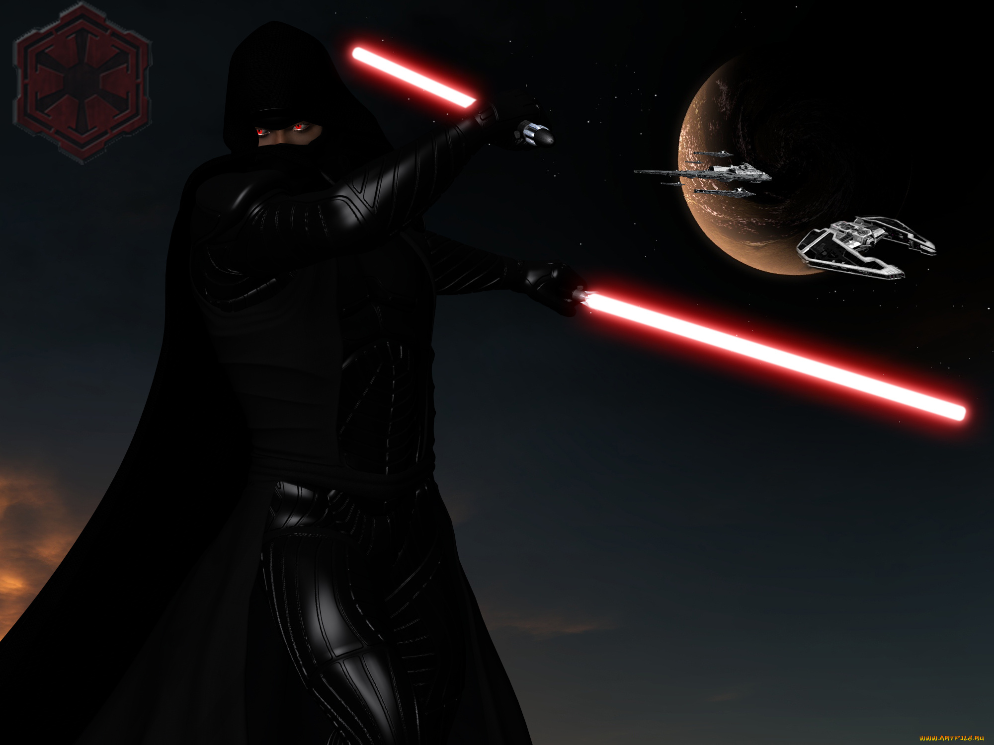 3д, графика, fantasy, , фантазия, планета, меч, девушка