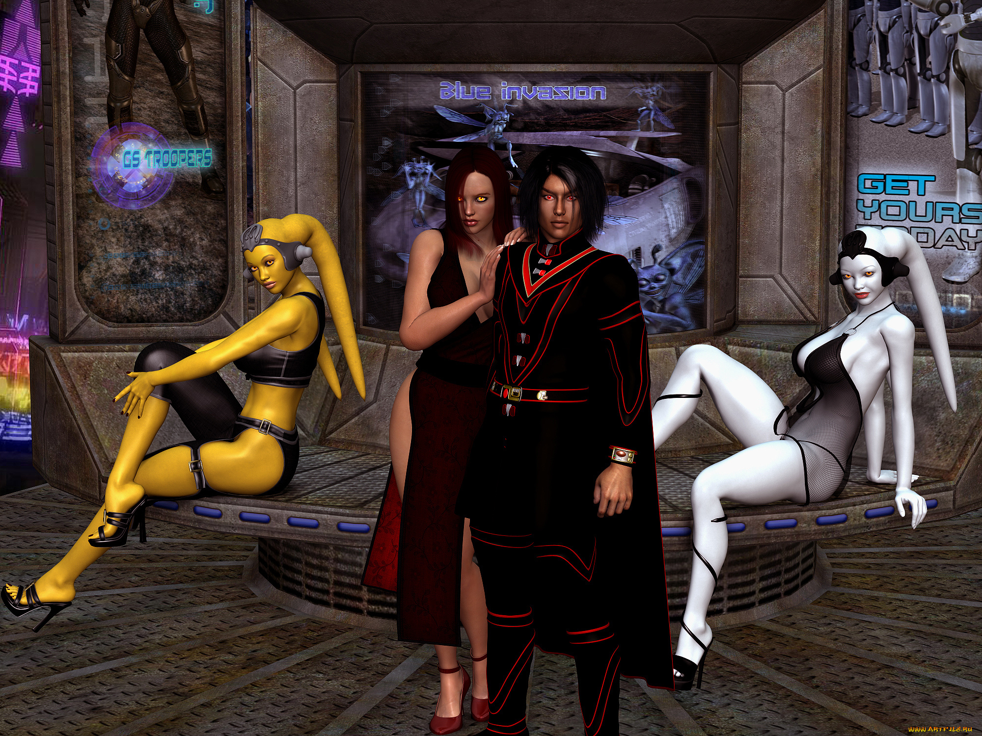 3д, графика, fantasy, , фантазия, существа, парень, девушка