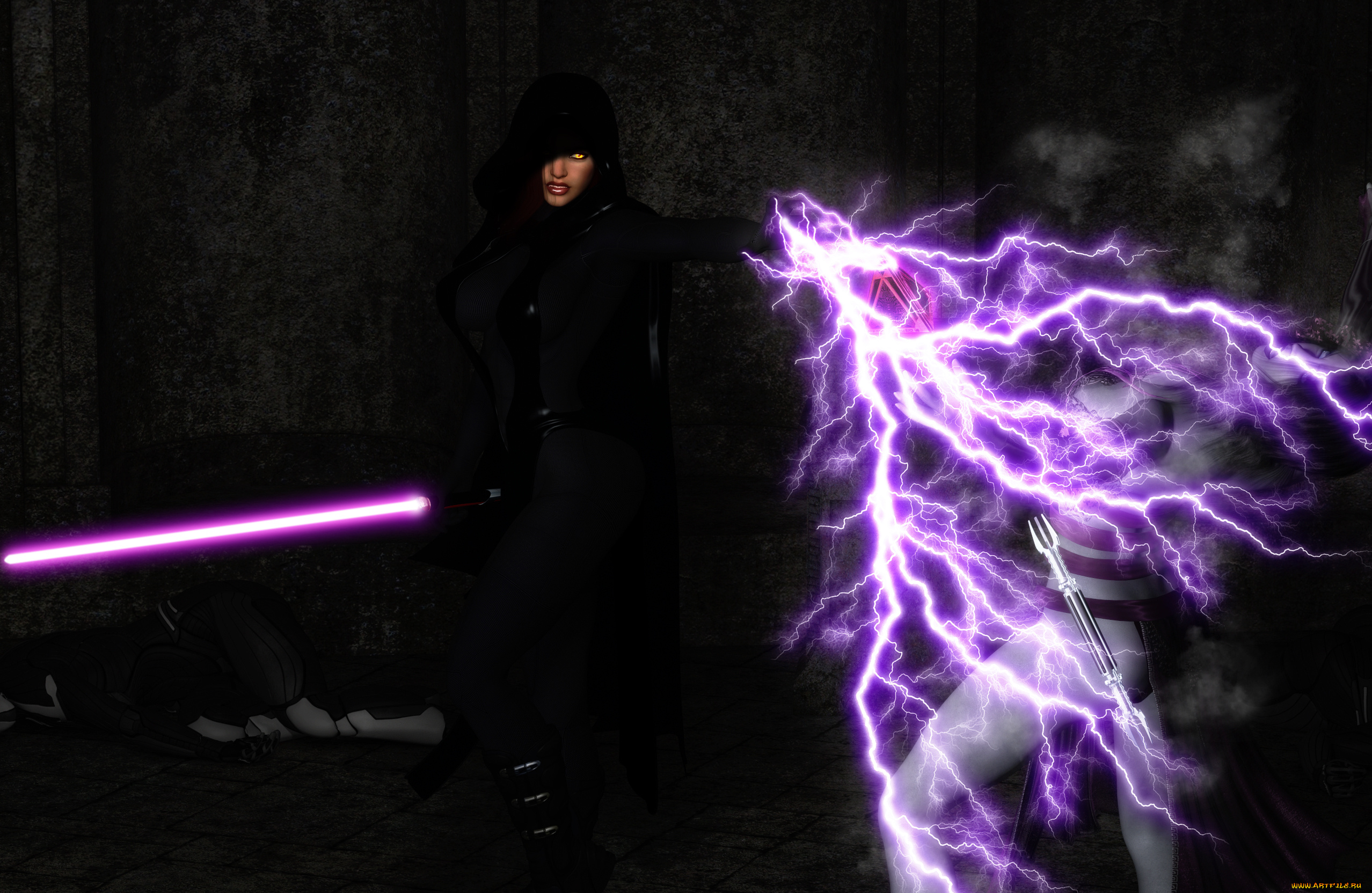 3д, графика, fantasy, , фантазия, магия, меч, девушка