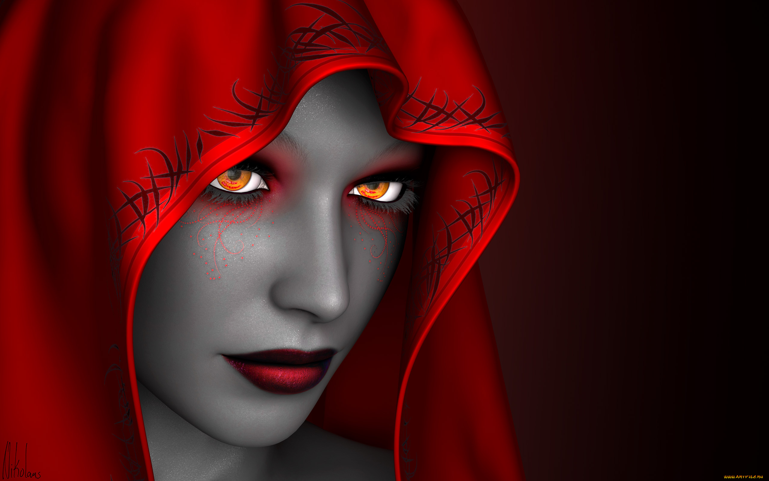 3д, графика, portraits, , портрет, девушка, взгляд