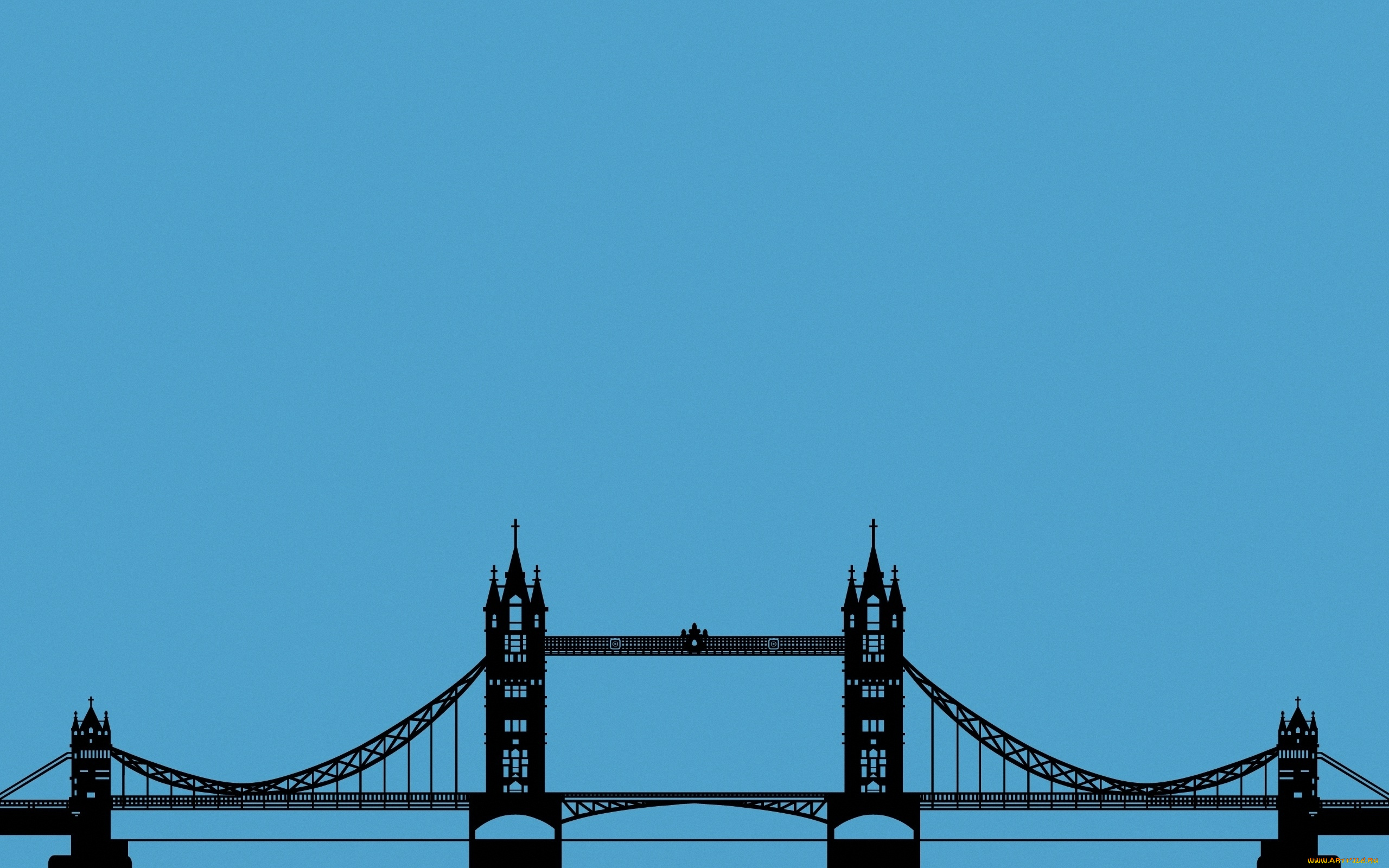 рисованные, минимализм, мост