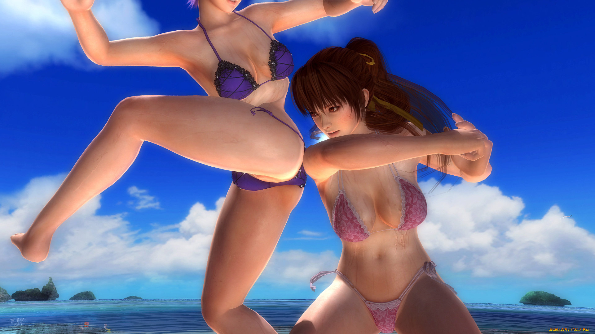 3д, графика, аниме, , anime, фон, взгляд, девушки