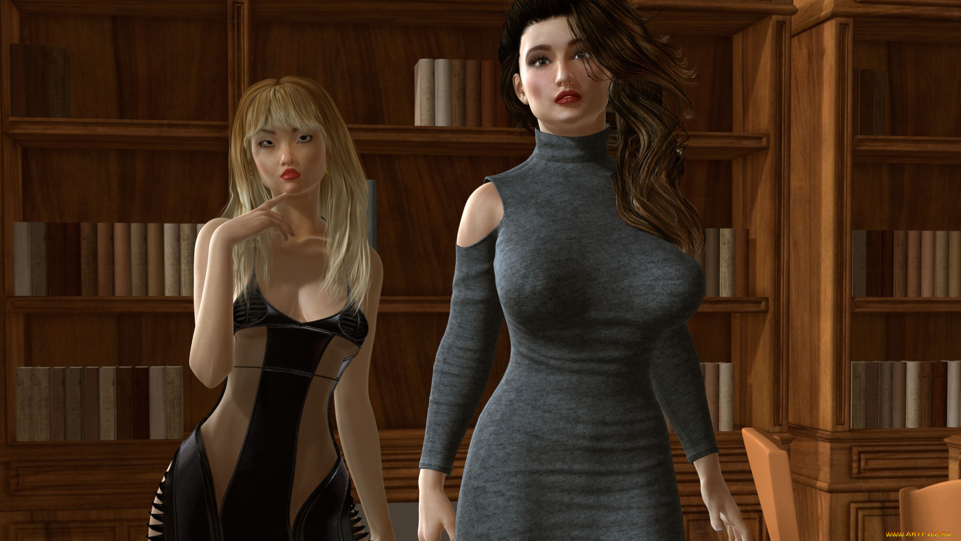 3д, графика, люди, , people, взгляд, фон, девушки