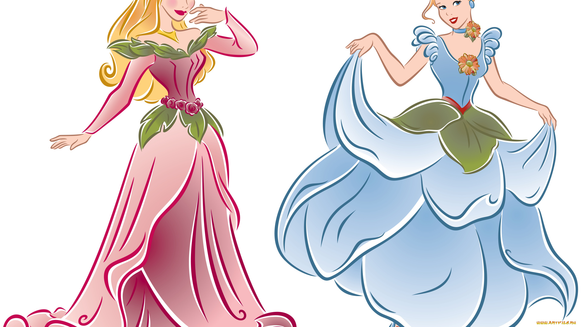 векторная, графика, девушки, танец, фон