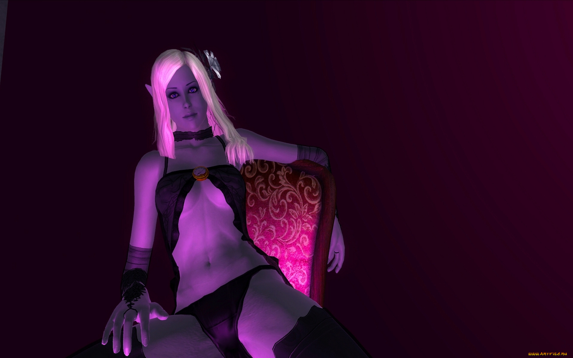 3д, графика, эльфы, , elves, фон, взгляд, эльфийка