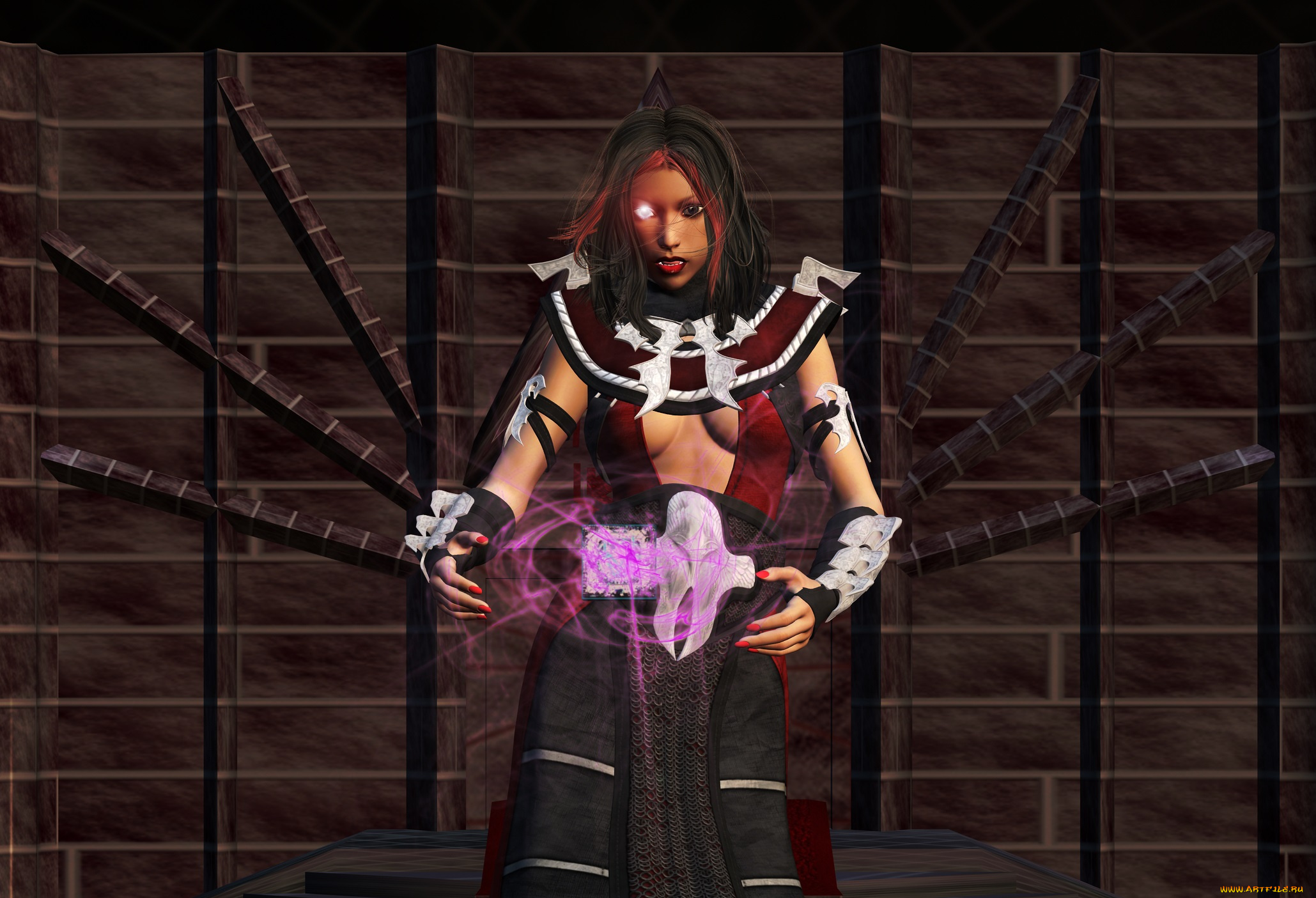 3д, графика, фантазия, , fantasy, магия, фон, взгляд, девушка