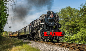 обоя техника, паровозы, паровоз, дорога, железная