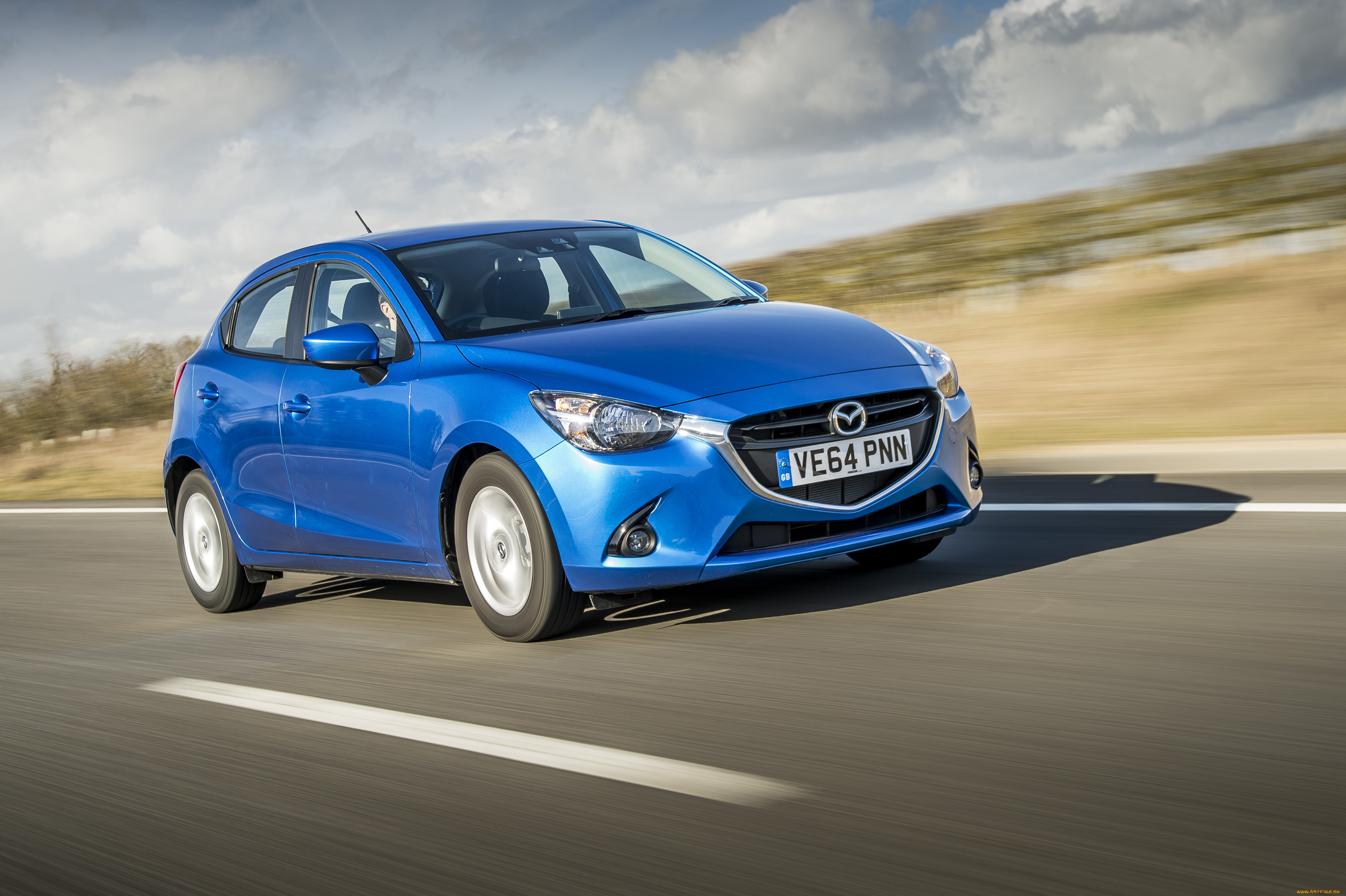 автомобили, mazda, uk-spec, mazda2, синий, 2015г