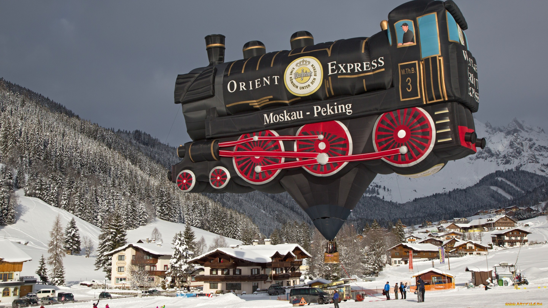 авиация, воздушные, шары, зима, горы, паровоз, austria, salzburg, filzmoos, воздушный, шар, австрия, зальцбург, фильцмос