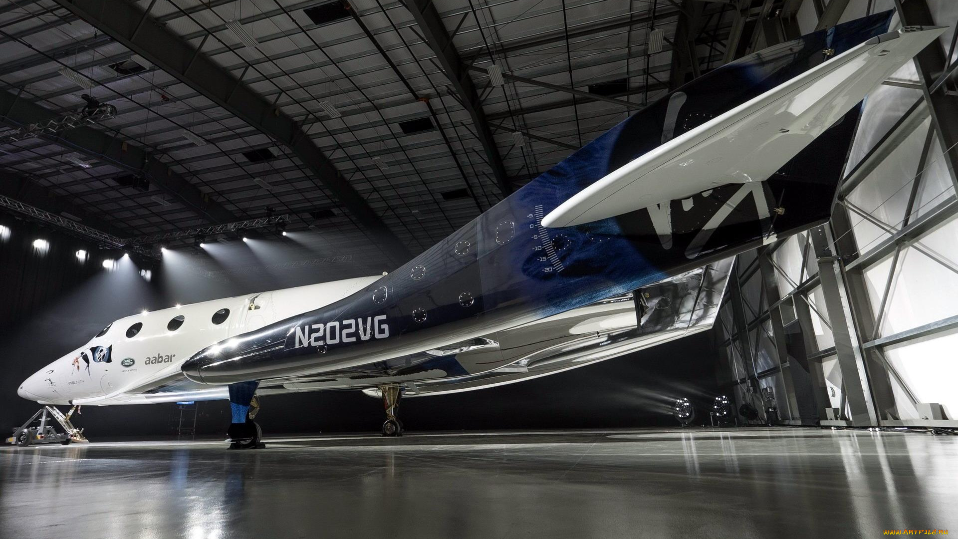 virgin, galactic, spaceship, two, vss, unity, авиация, экспериментальные, самолёты, свет, самолет, ангар