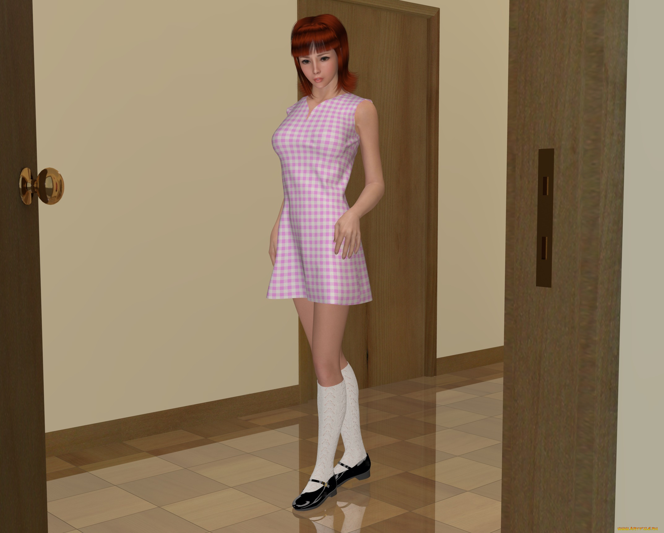 3д, графика, люди, , people, девушка, взгляд, фон, интерьер