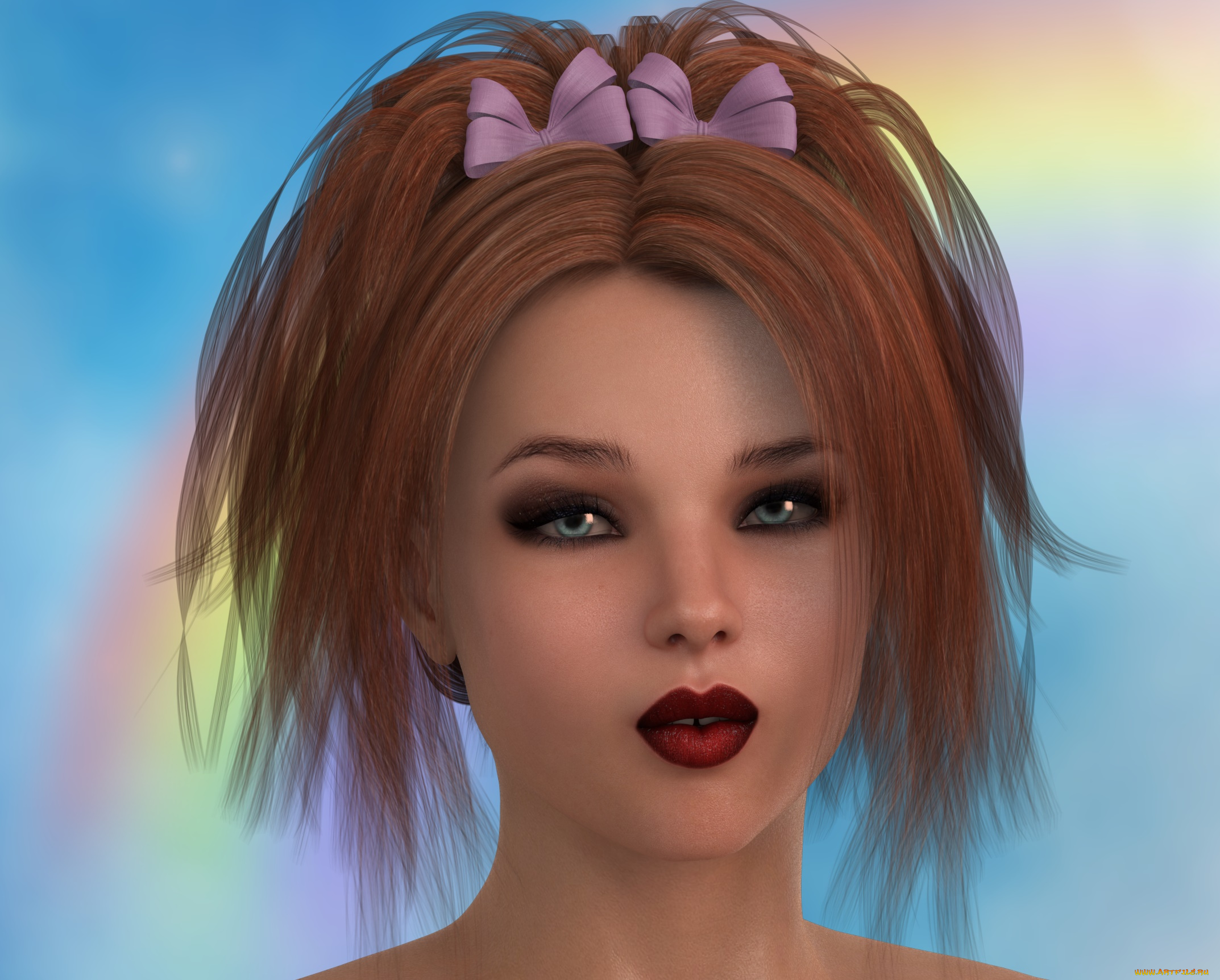 3д, графика, портрет, , portraits, девушка, взгляд, фон