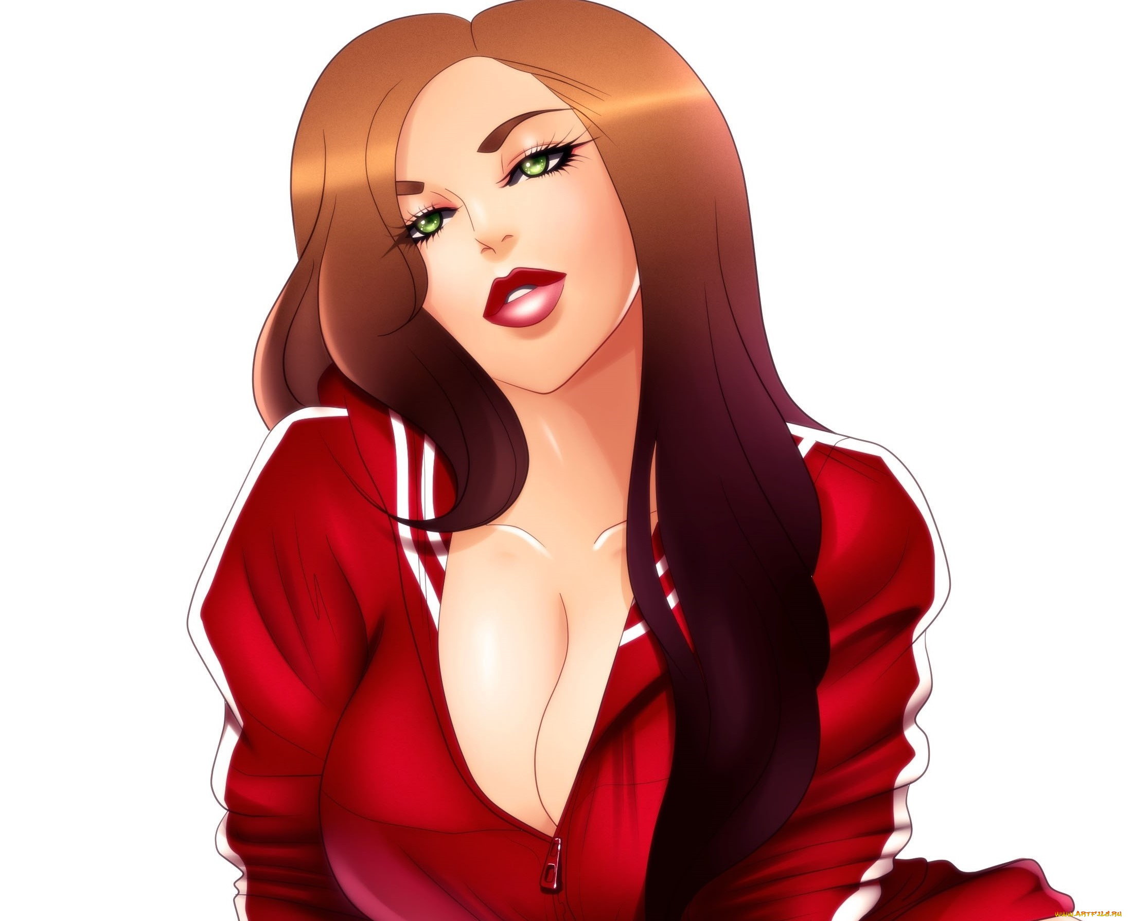 векторная, графика, девушки, , girls, рыжая, фон, взгляд, девушка