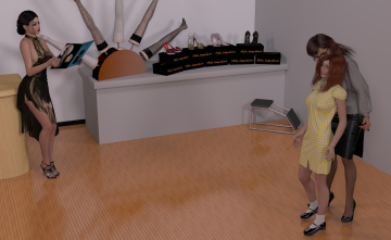 Картинка 3д+графика люди+ people девушки взгляд фон интерьер