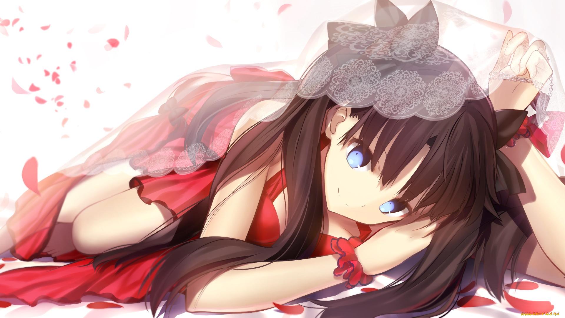 аниме, fate, stay, night, фон, взгляд, девушка