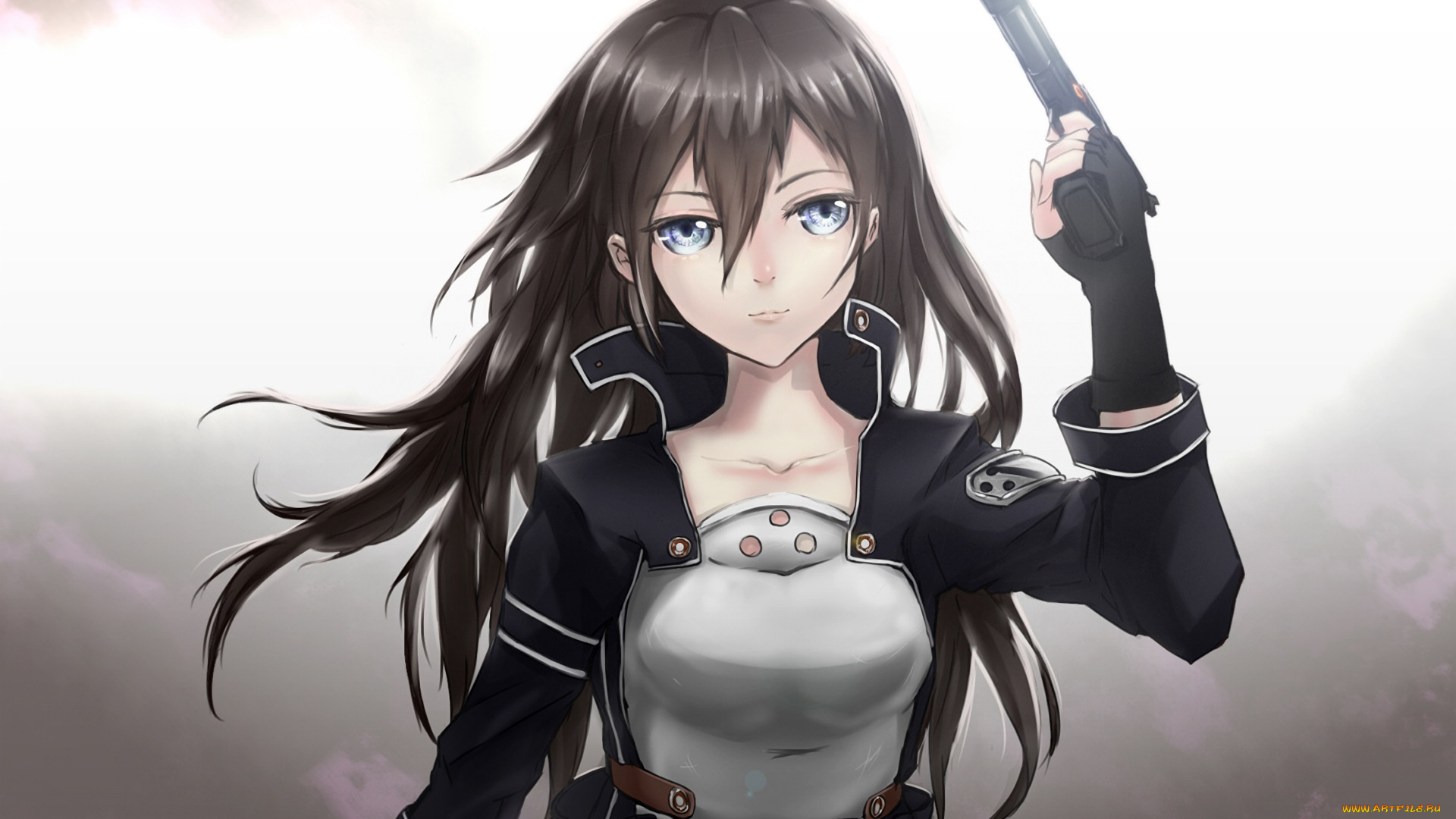 аниме, sword, art, online, взгляд, фон, девушка