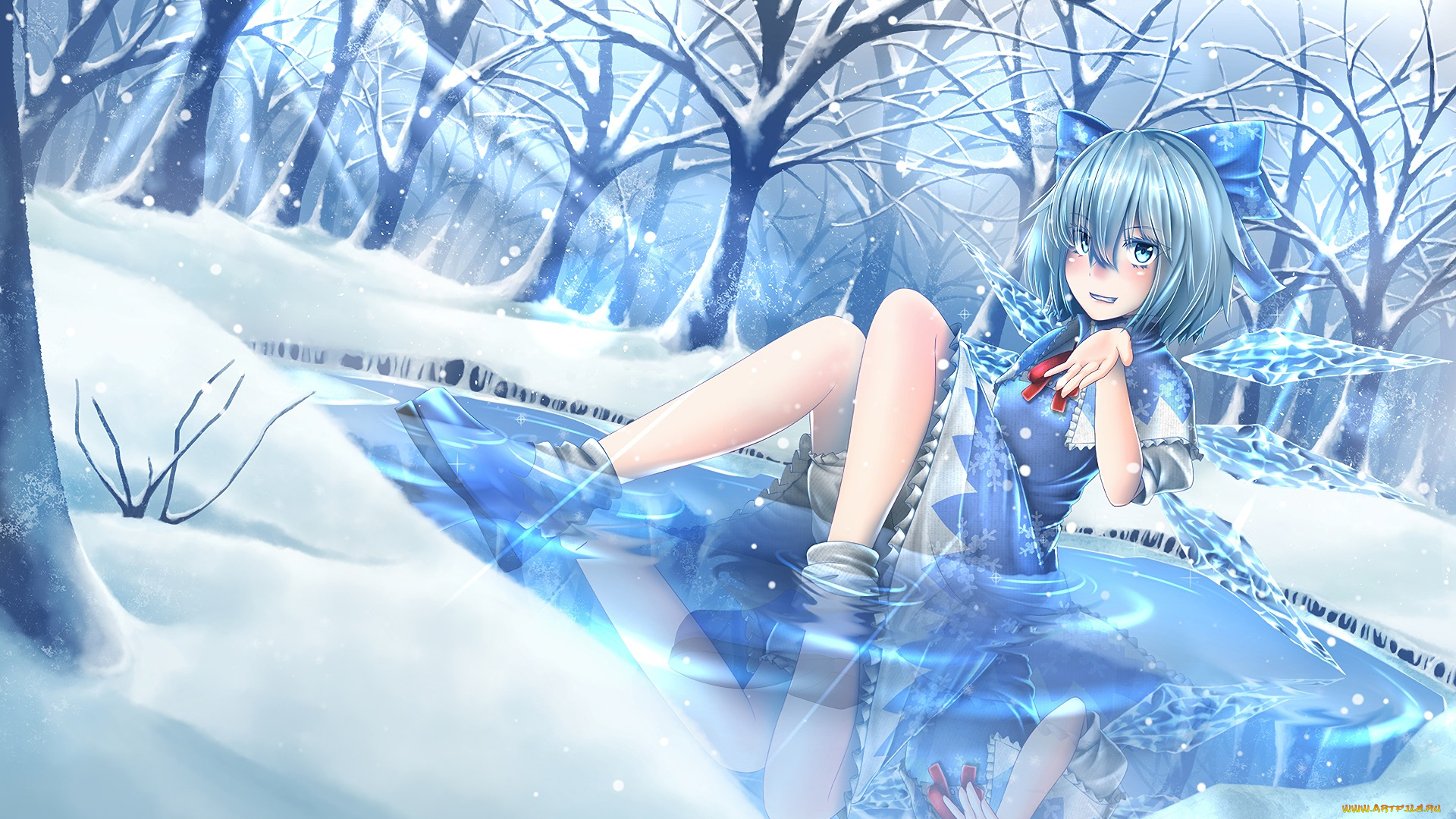 аниме, touhou, девушка, фон, взгляд