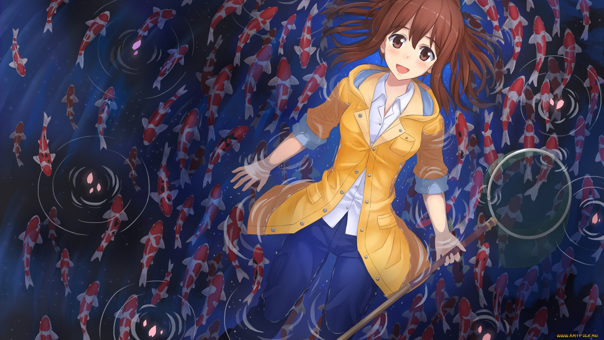 аниме, unknown, , другое, девушка, фон, взгляд