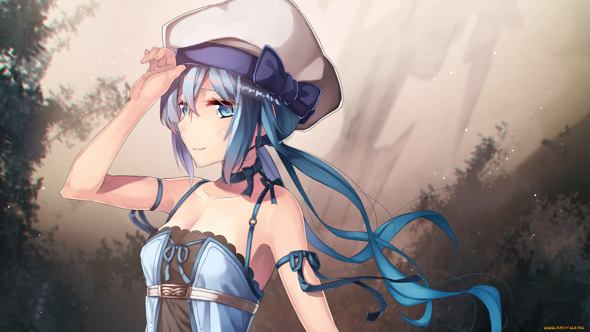 аниме, unknown, , другое, фон, взгляд, девушка