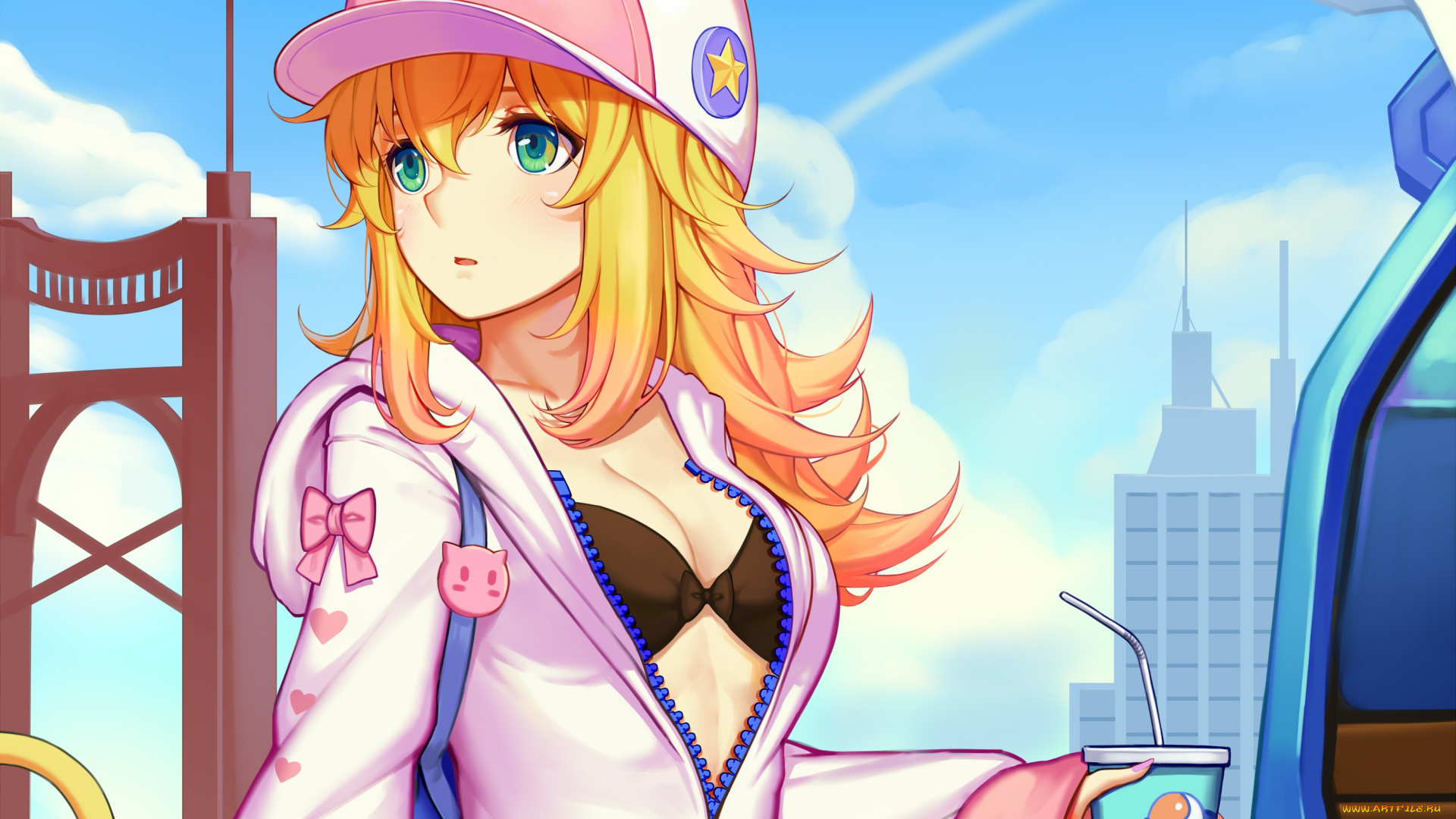 аниме, unknown, , другое, фон, взгляд, девушка