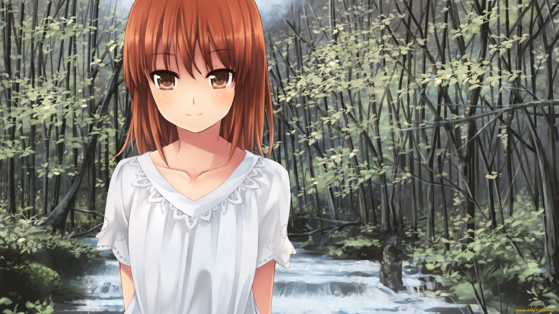 аниме, unknown, , другое, фон, взгляд, девушка