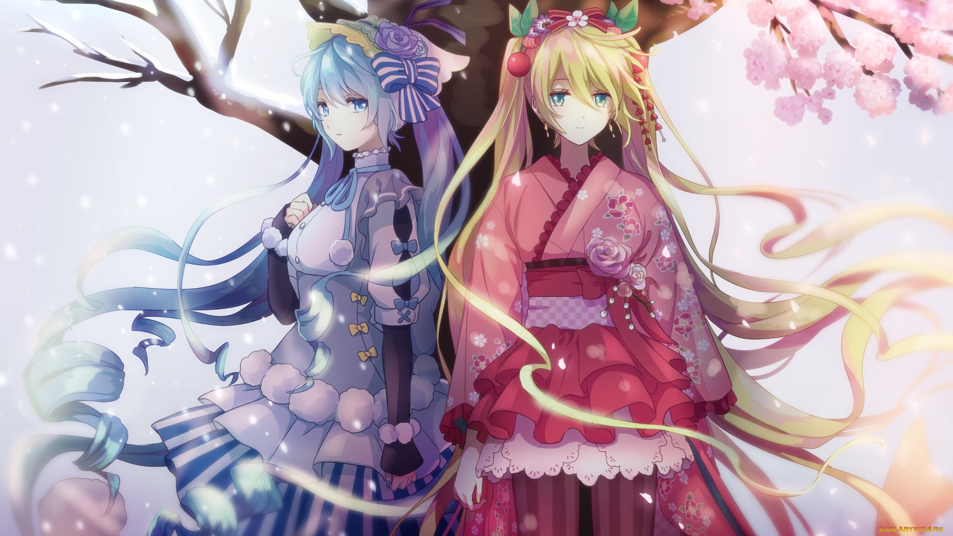 аниме, vocaloid, фон, взгляд, девушка