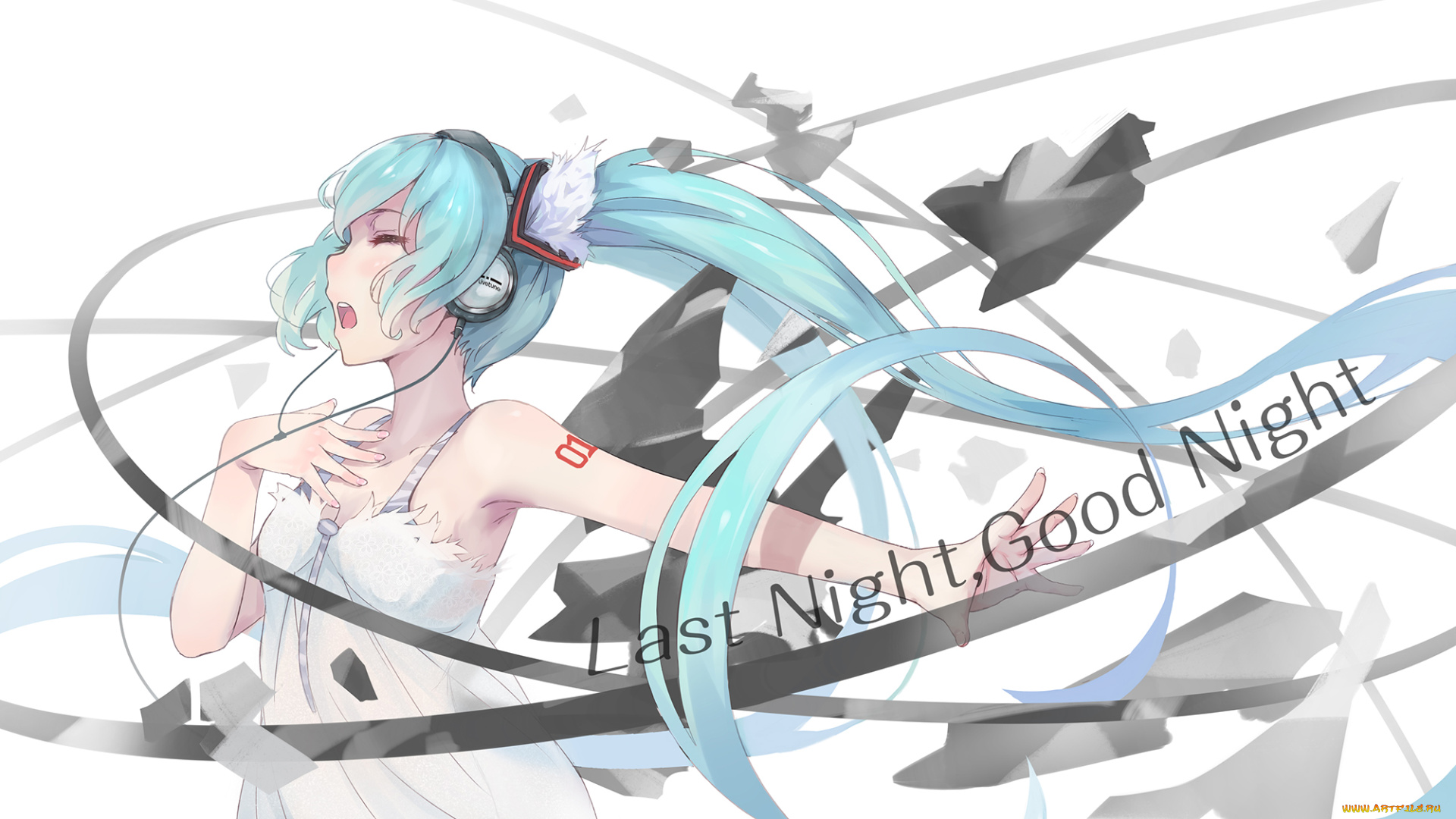 аниме, vocaloid, фон, взгляд, девушка