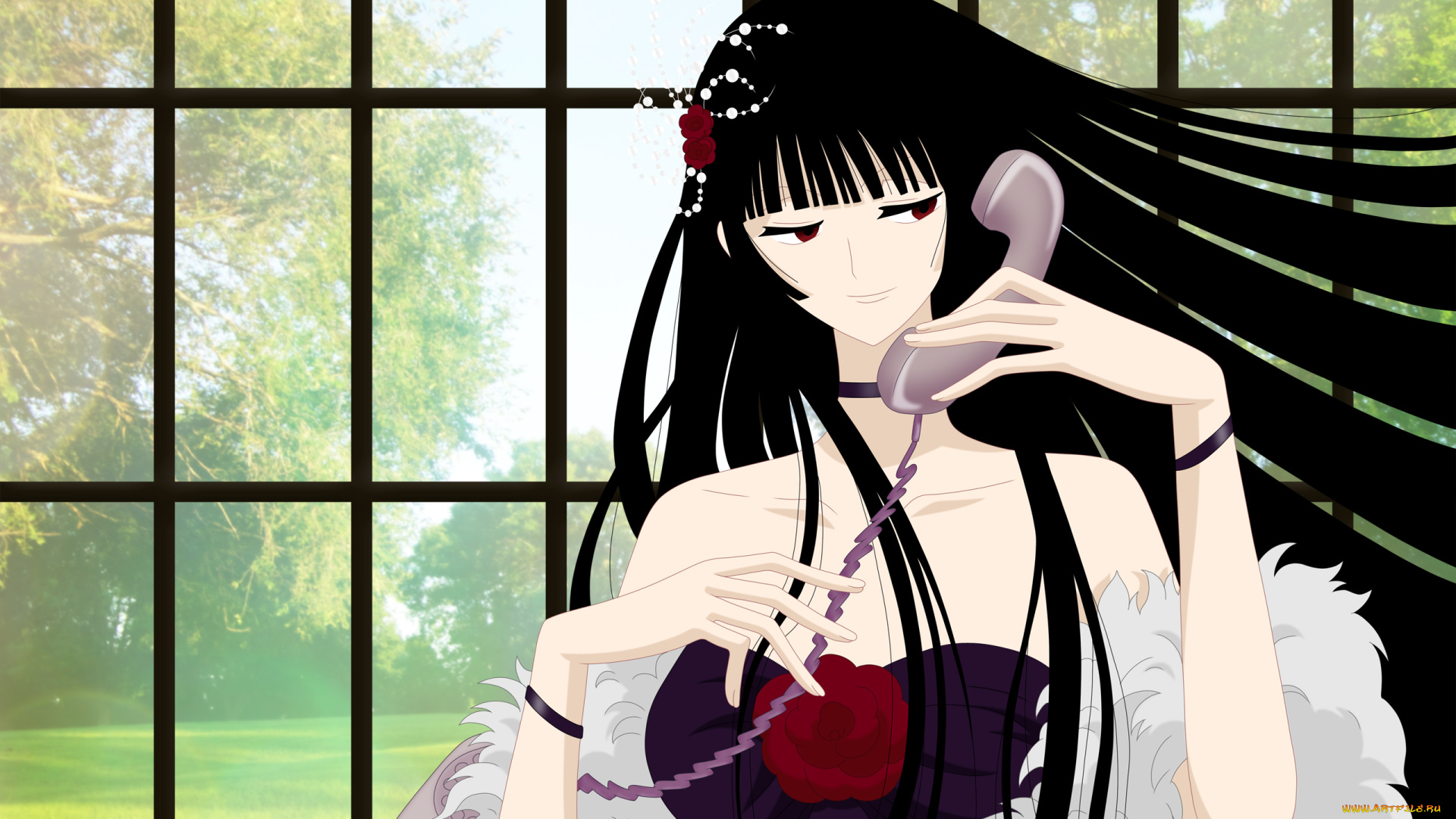 аниме, xxxholic, девушка, фон, взгляд