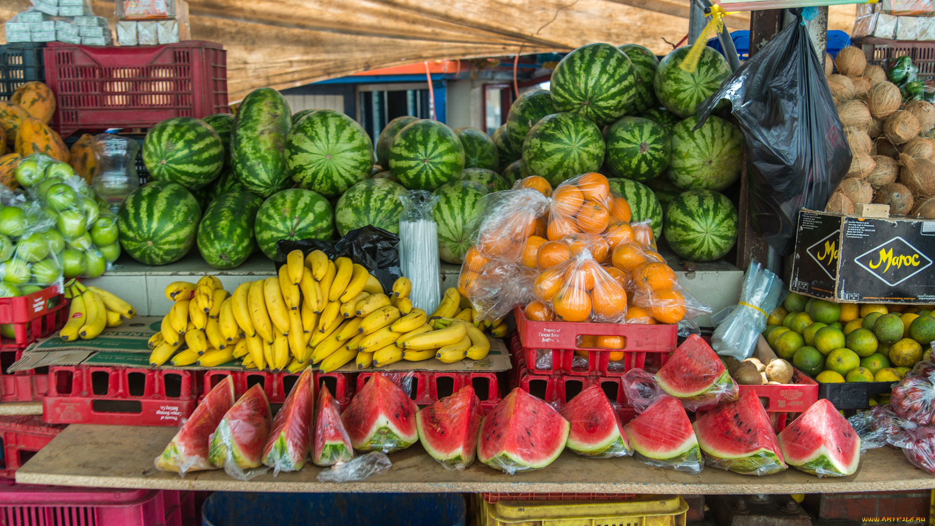 еда, фрукты, , ягоды, прилавок