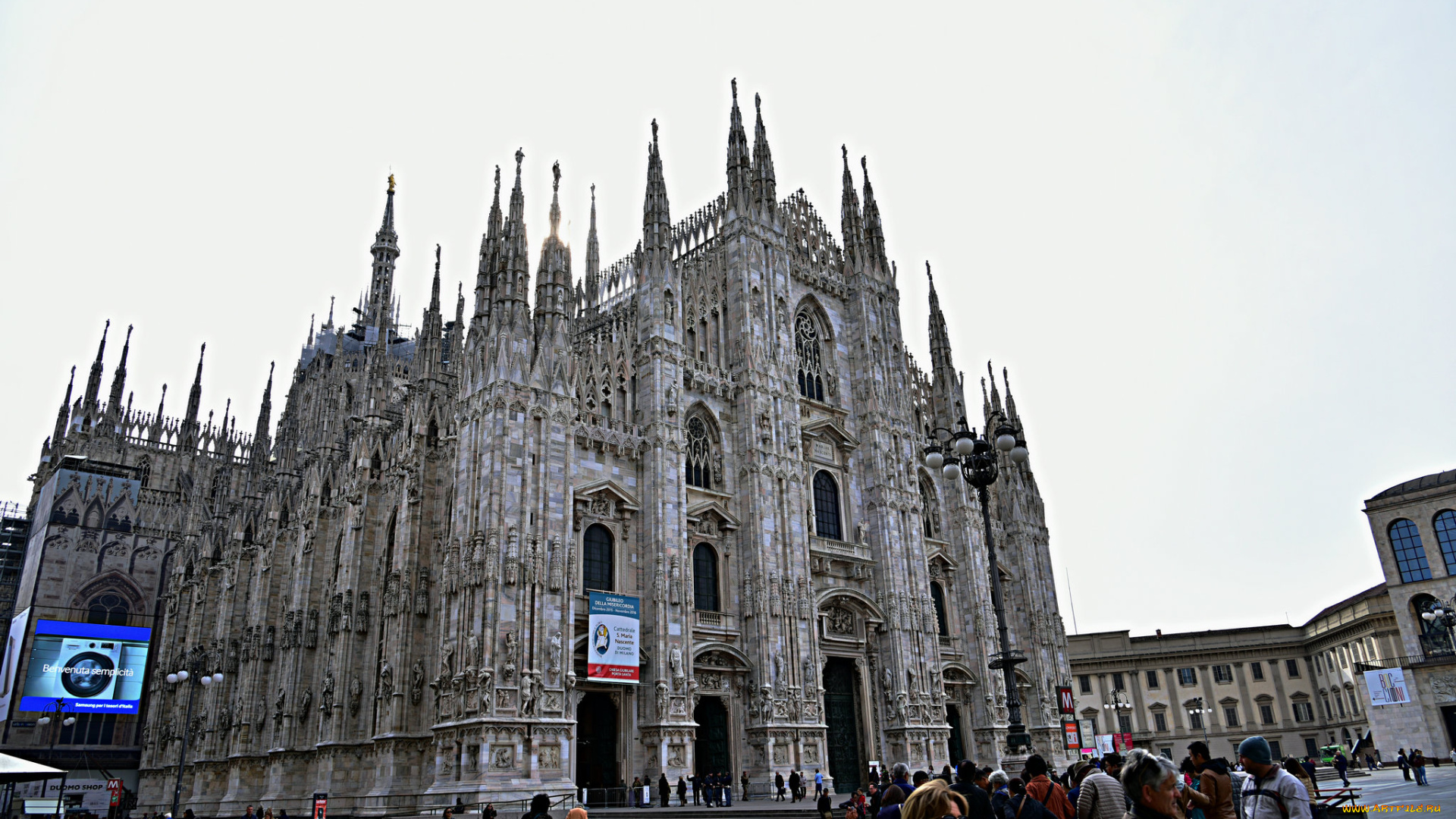 города, милан, , италия, пейзаж, милан