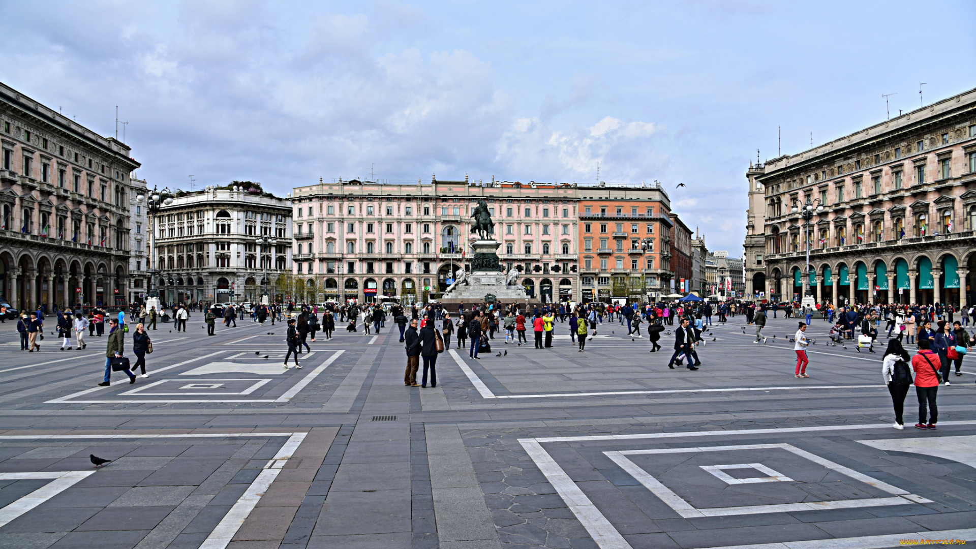 города, милан, , италия, пейзаж, милан