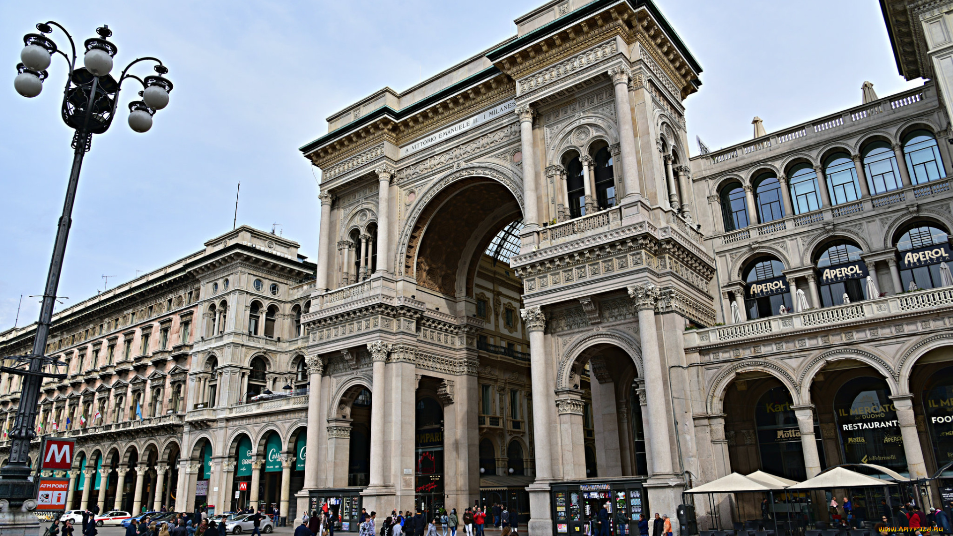 города, милан, , италия, пейзаж, милан