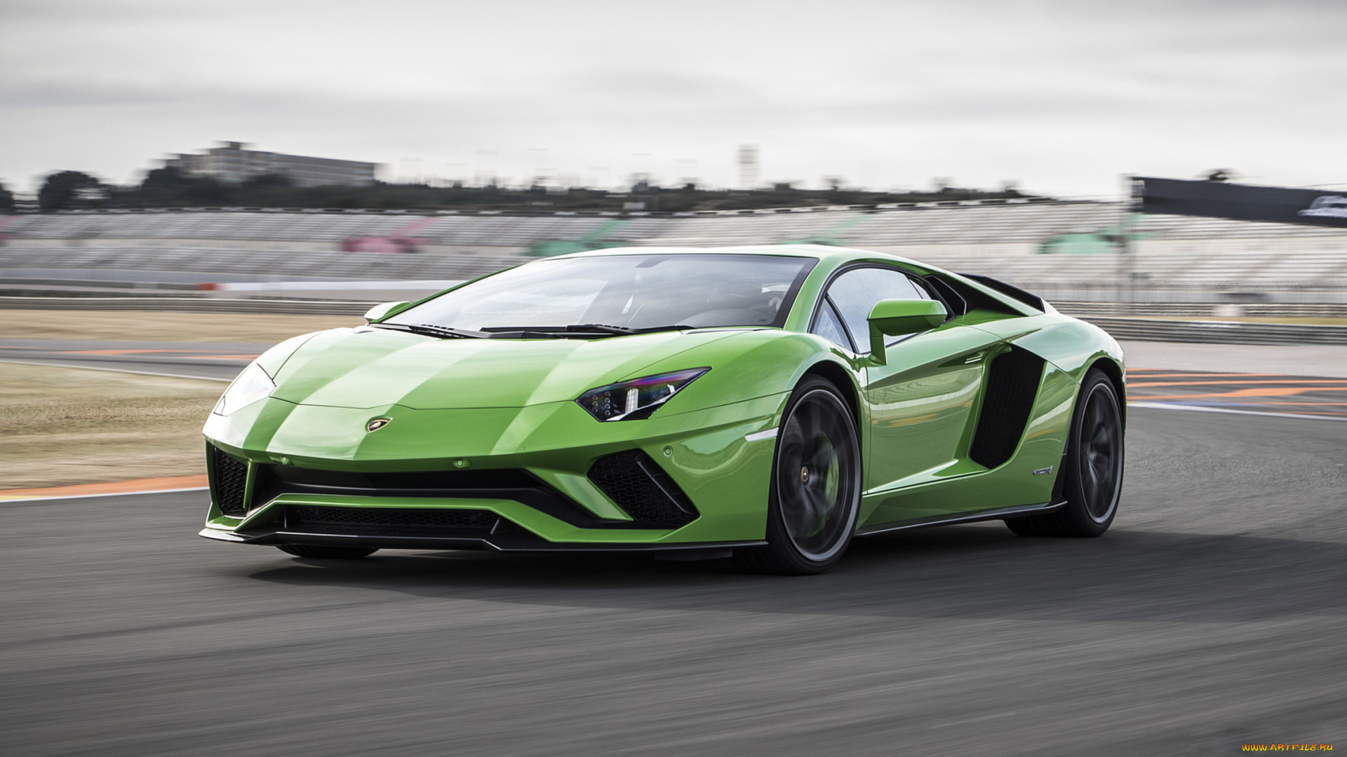lamborghini, aventador, s, 2017, автомобили, lamborghini, aventador, зелёная, 2017, s