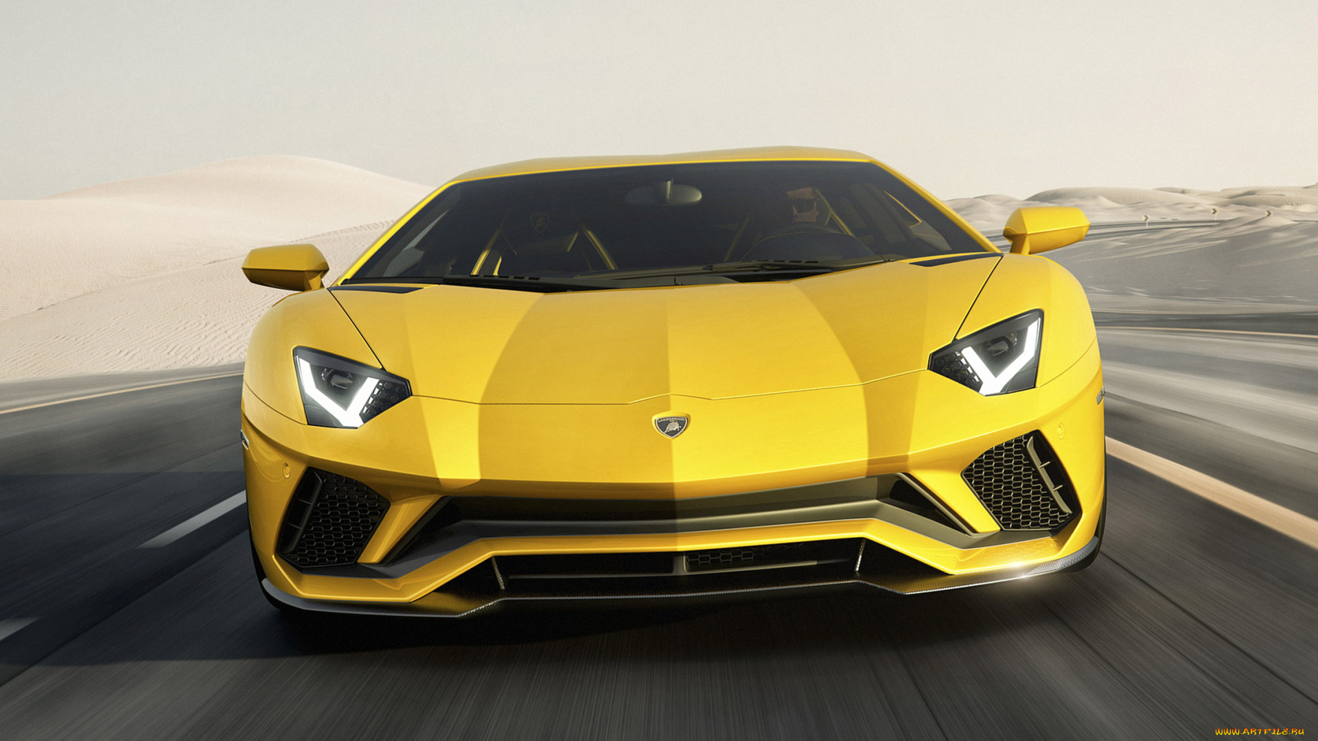 lamborghini, aventador, s, 2017, автомобили, lamborghini, s, aventador, жёлтая, 2017