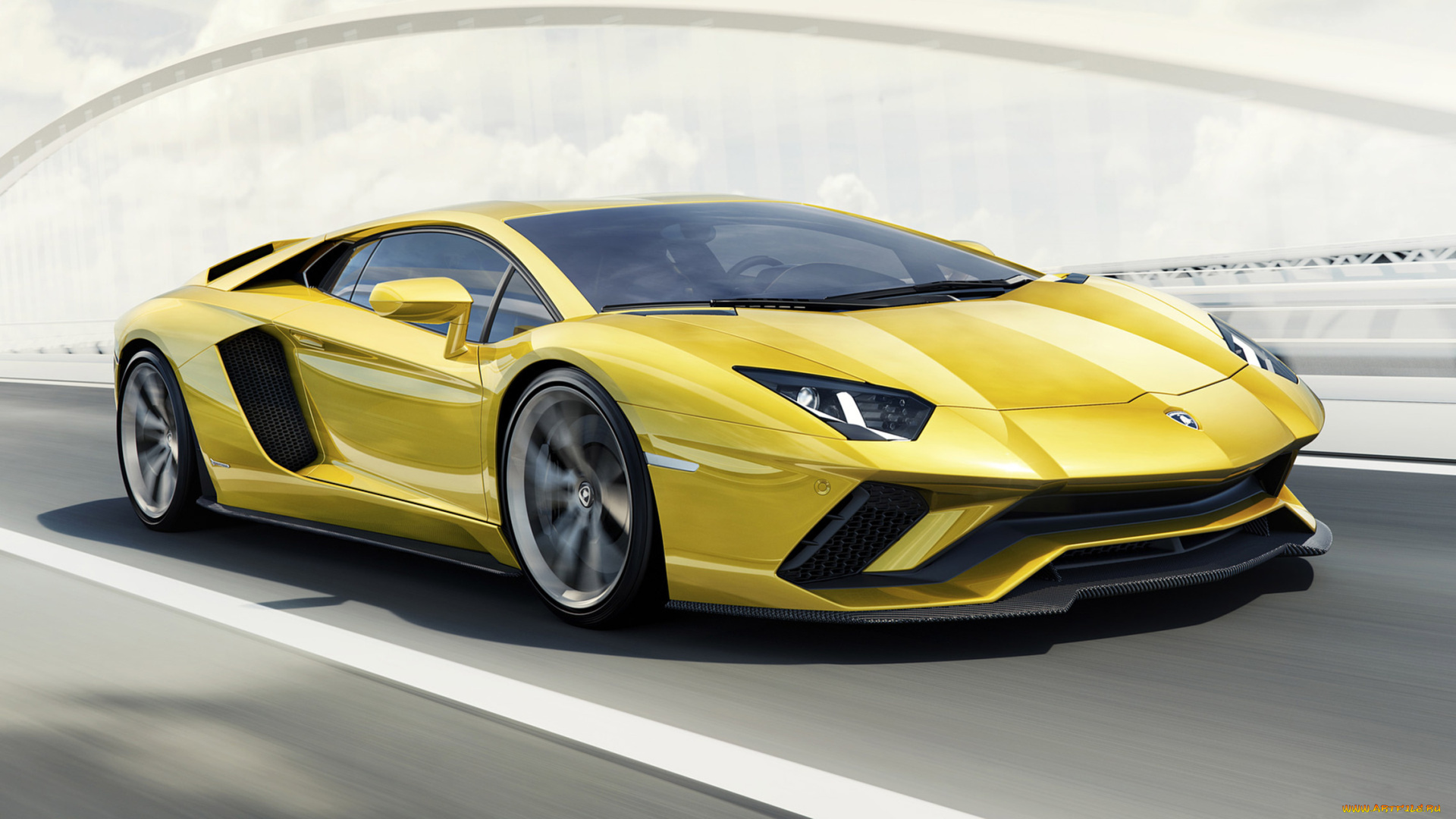lamborghini, aventador, s, 2017, автомобили, lamborghini, aventador, жёлтая, 2017, s