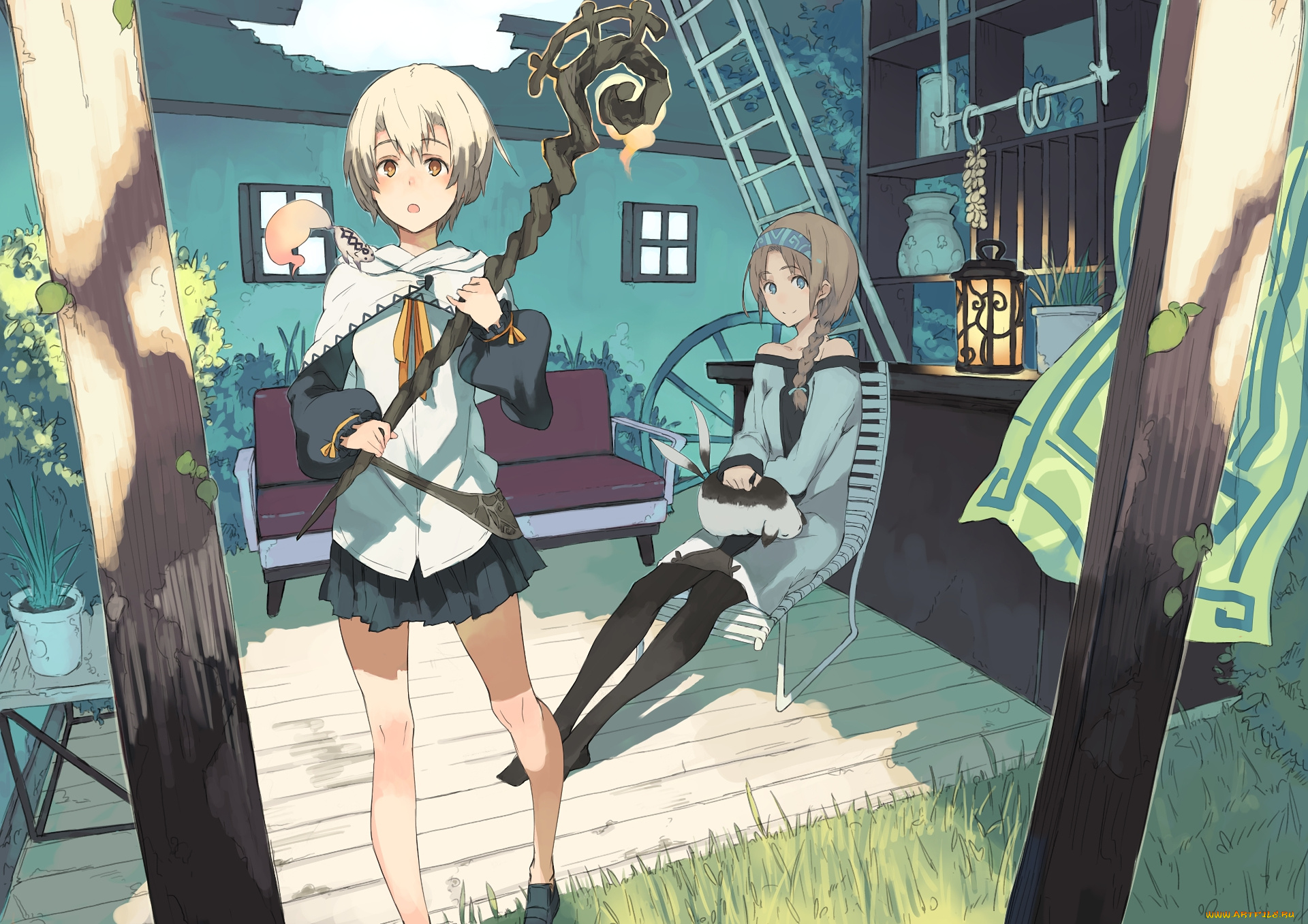 аниме, город, , улицы, , здания, фон, взгляд, девушка