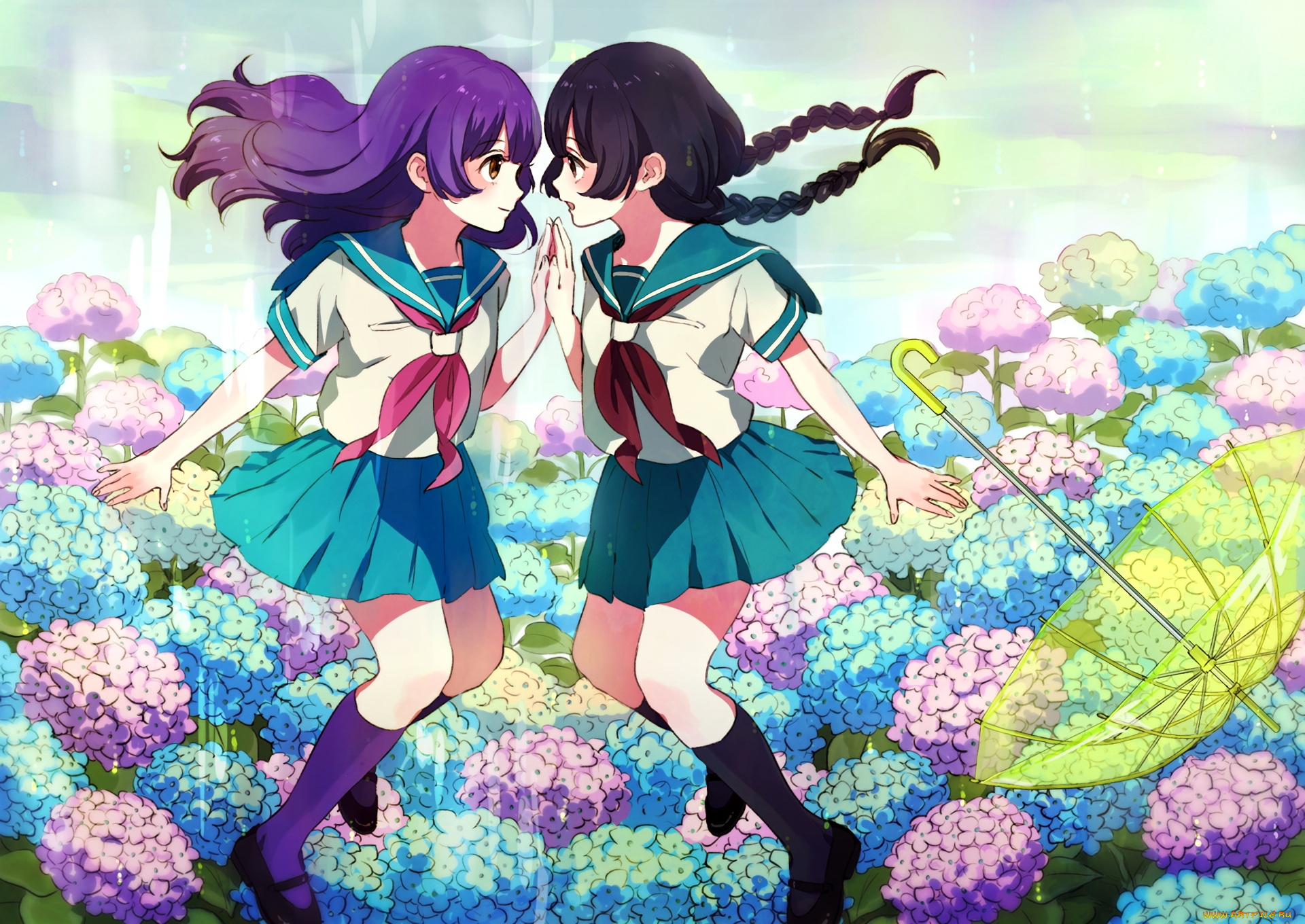 аниме, unknown, , другое, девушка, взгляд, фон