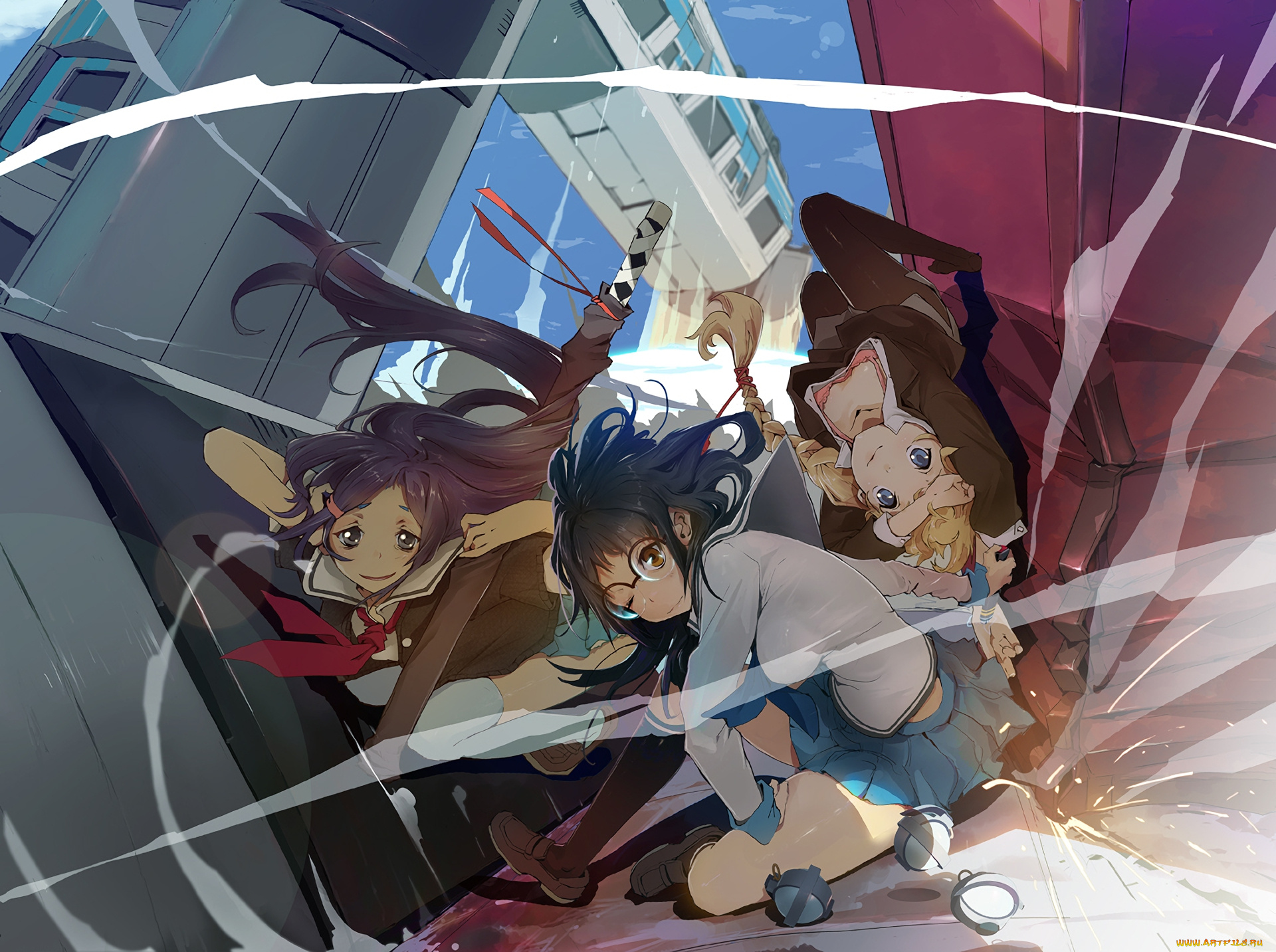 аниме, unknown, , другое, девушка, фон, взгляд