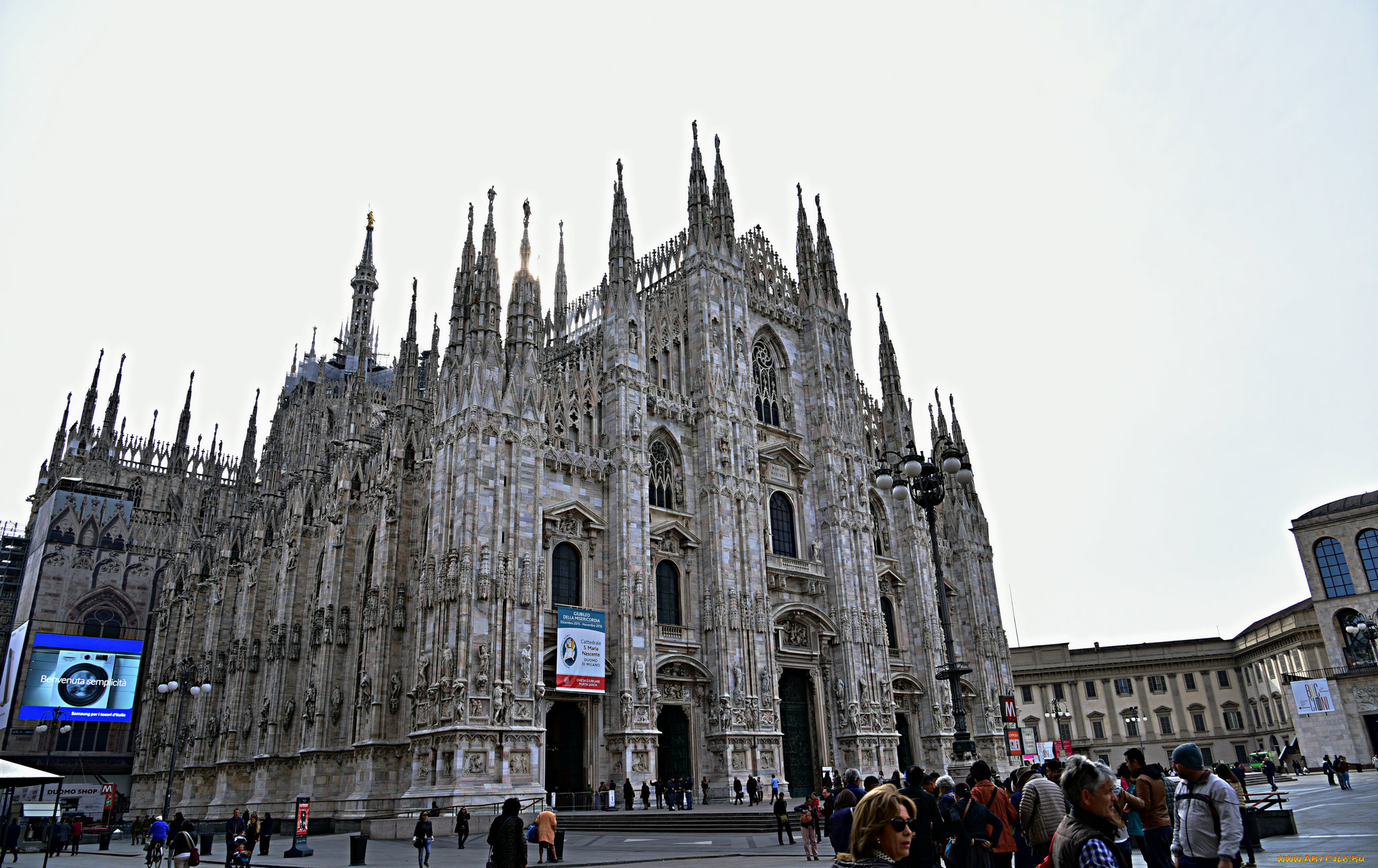 города, милан, , италия, пейзаж, милан