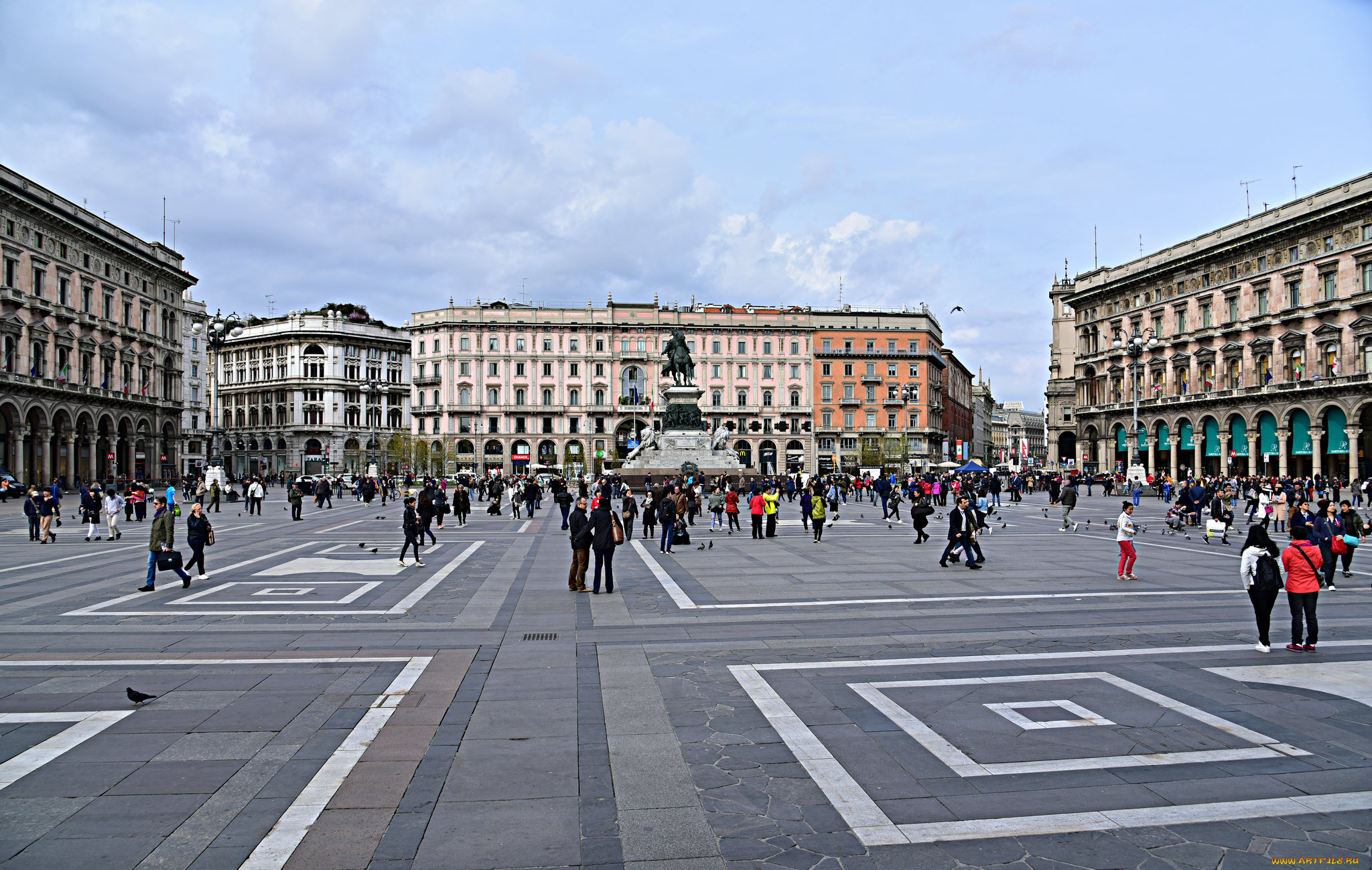 города, милан, , италия, пейзаж, милан