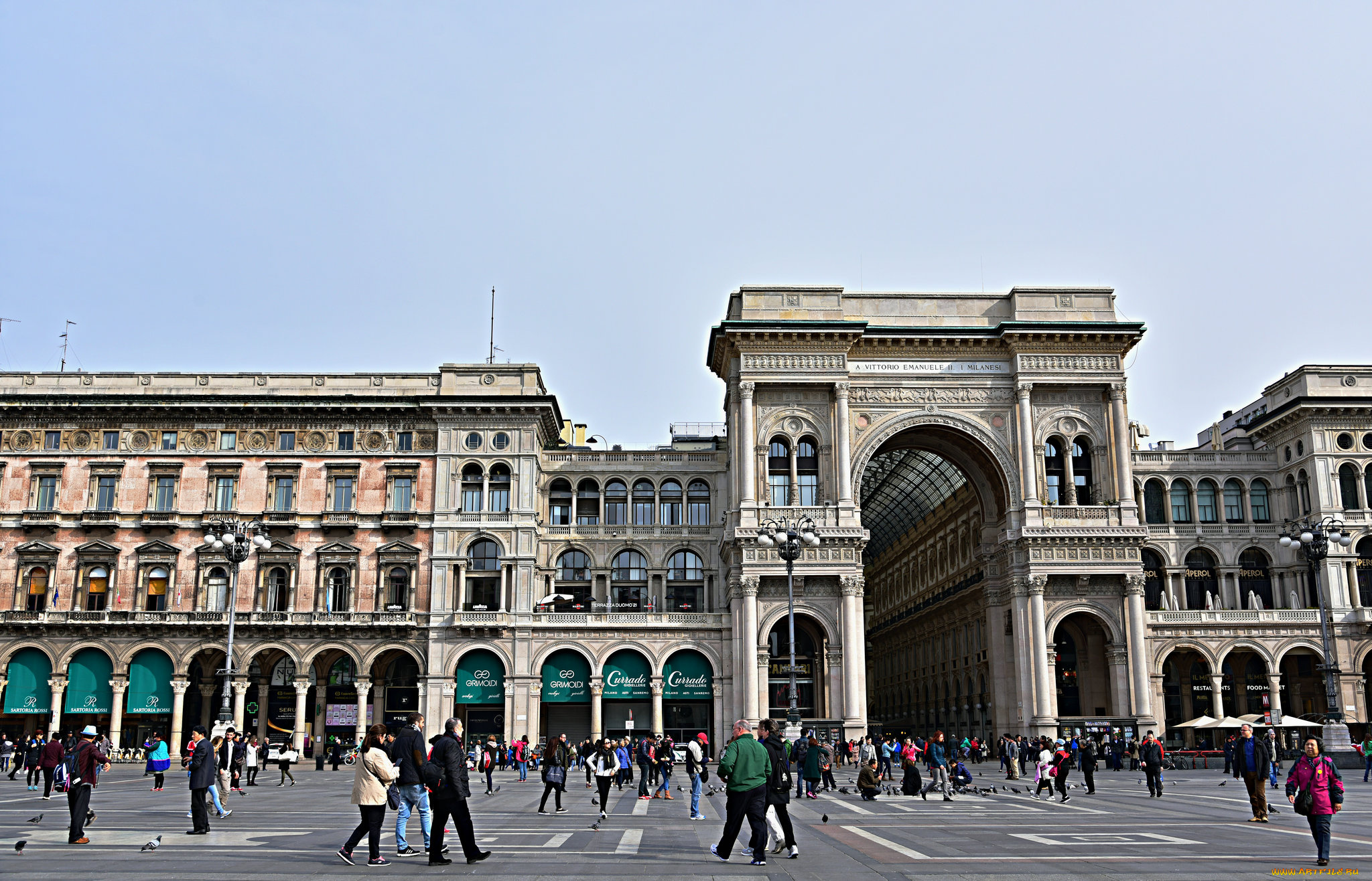 города, милан, , италия, милан, пейзаж