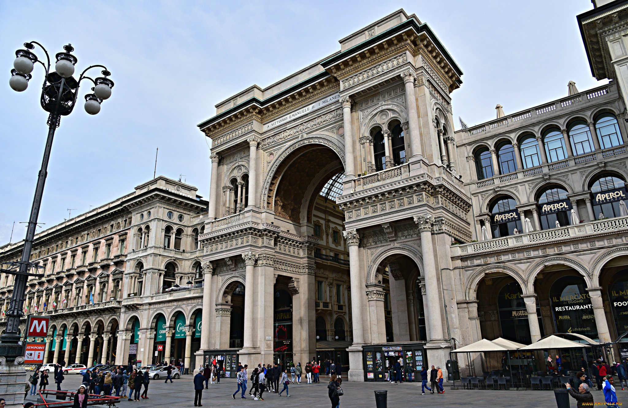 города, милан, , италия, пейзаж, милан