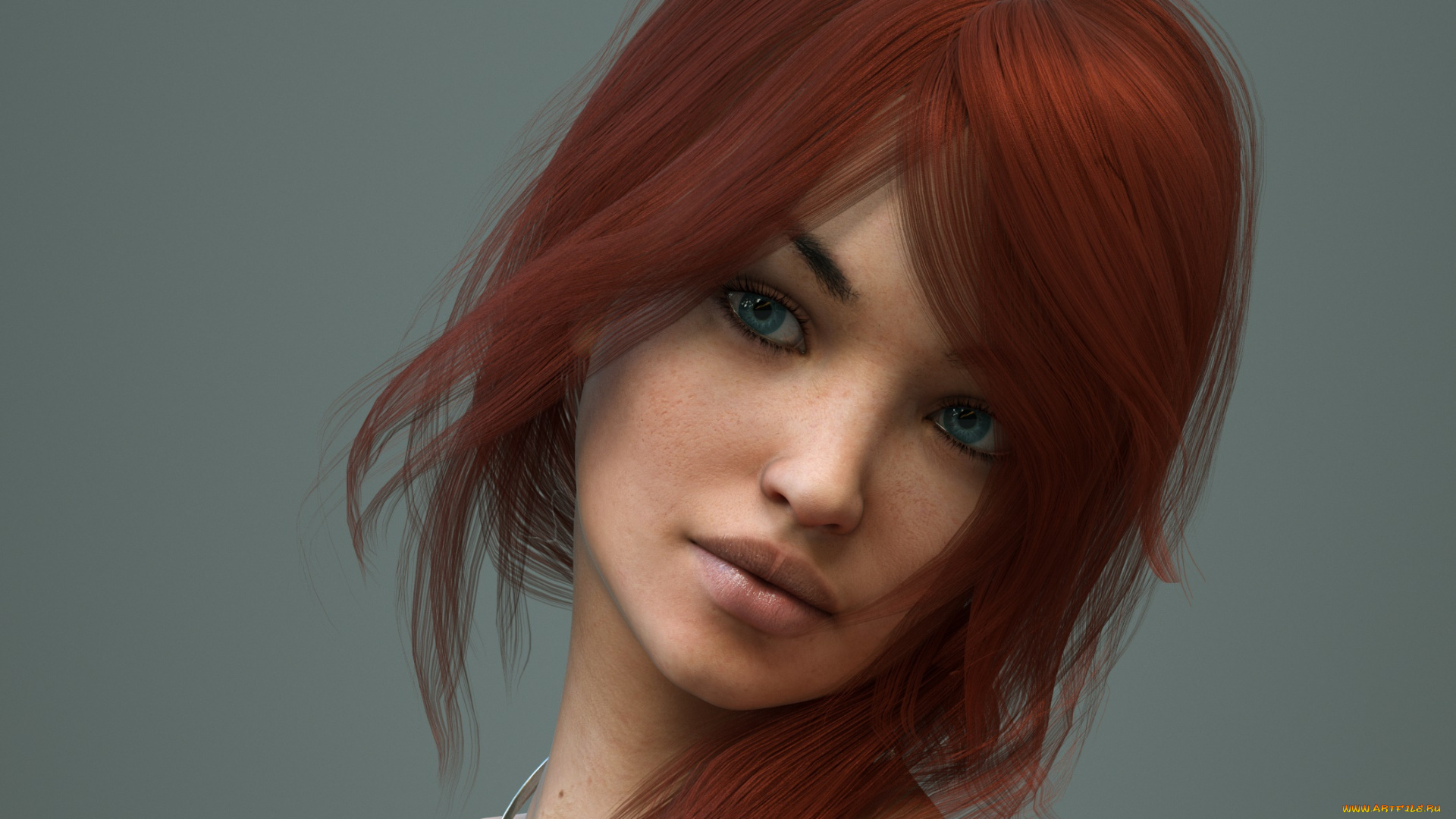 3д, графика, портрет, , portraits, девушка, взгляд, фон