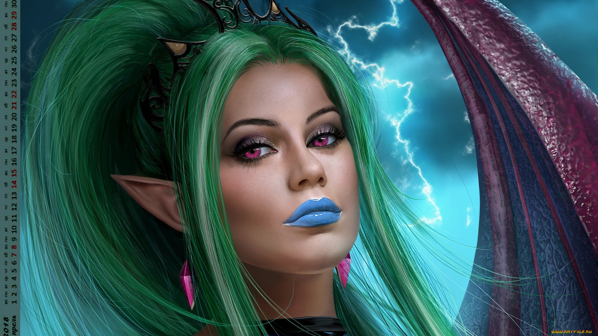 календари, фэнтези, девушка, взгляд, лицо
